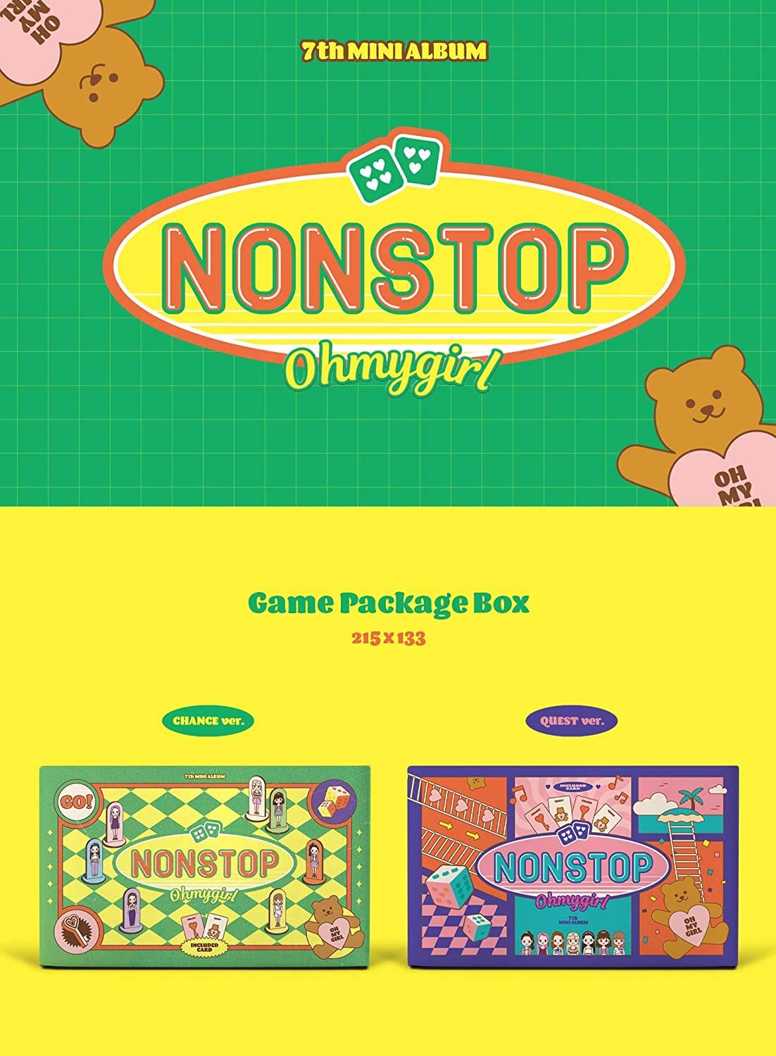OH MY GIRL [NONSTOP] 7th Mini Album (Random Version) - CD, Photo Book, Cards, Game Board & Marker Set | Official K-POP Merchandise | Perfect for K-POP Fans & Collectors | Great Gift for Music Lovers & K-POP Enthusiasts