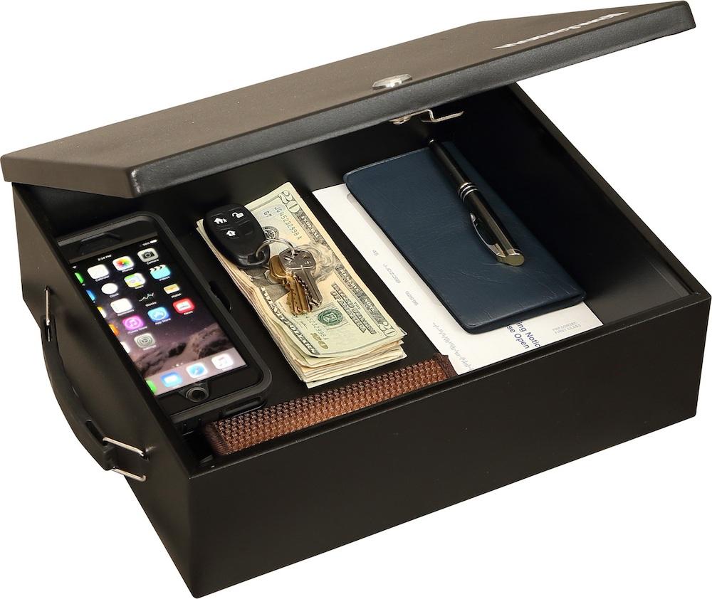 Honeywell 6209 Large Key Locking Steel Security Cash Box with Carry Handle - Durable Safe for Home, Office & Business Use - Secure Money, Jewelry & Important Documents