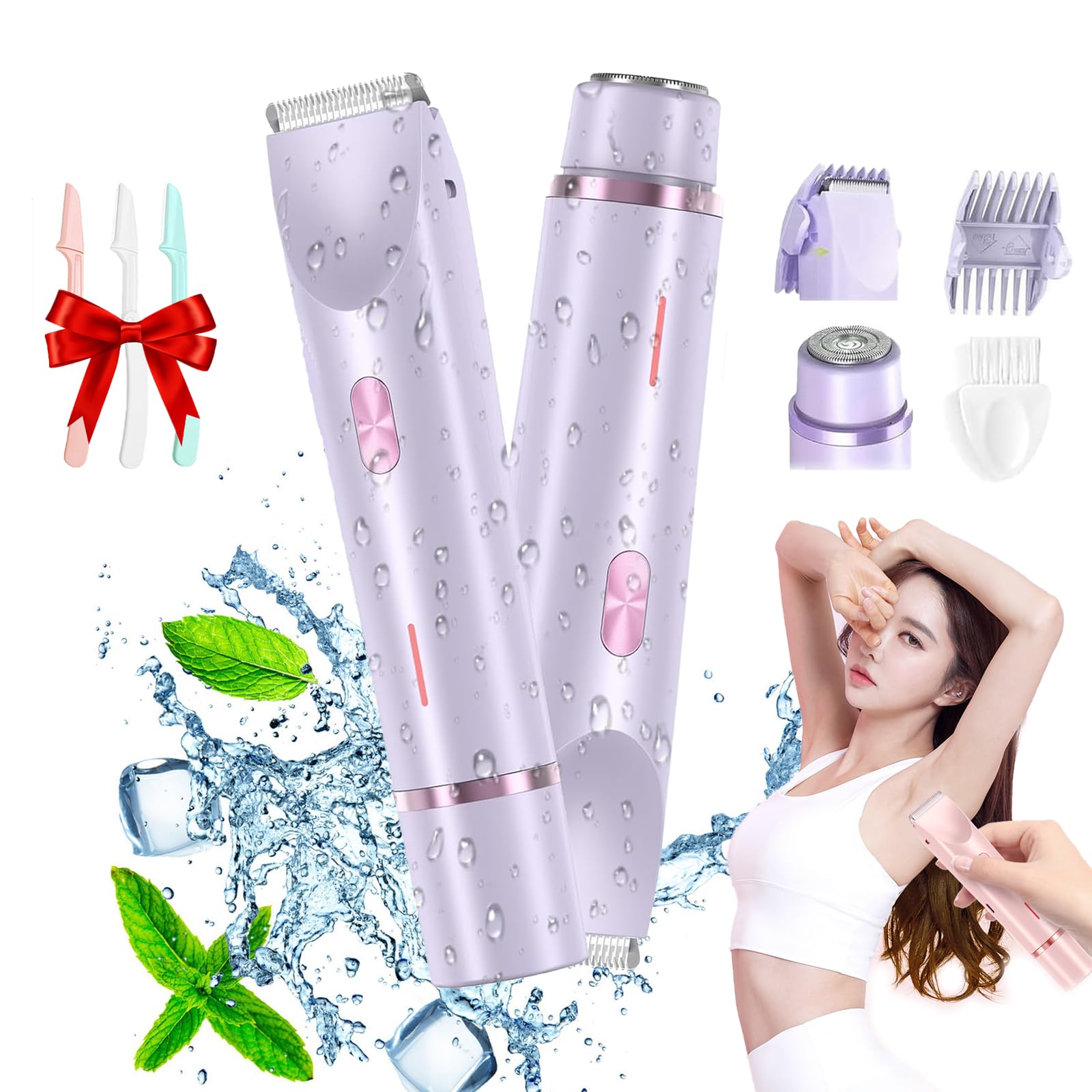Coefficienta Electric Razor for Women - 2025 New 2-in-1 Lady Shaver with Comfort Design | Smooth Legs, Underarms & Bikini Line | Perfect for Travel, Gym & Daily Use