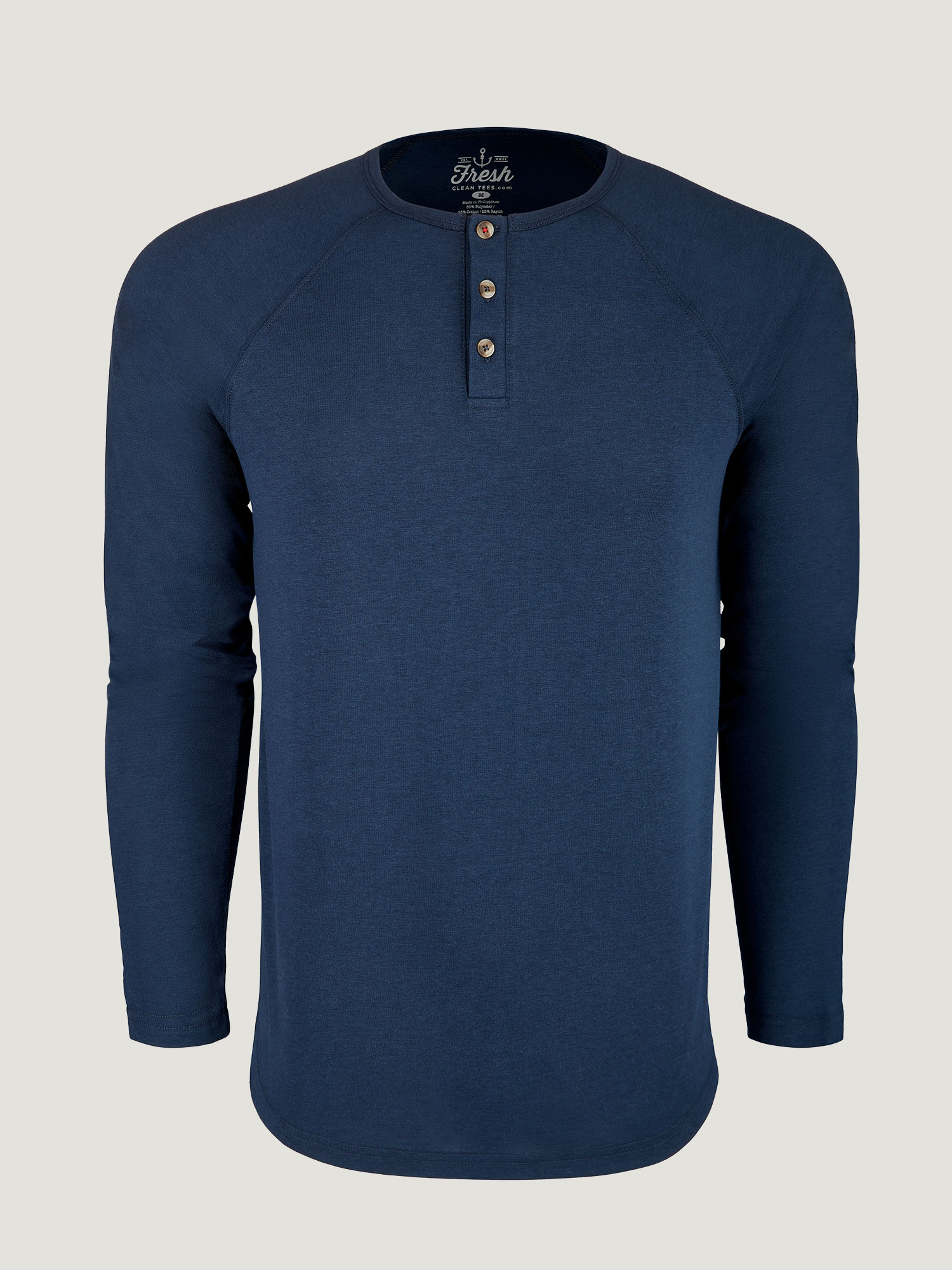 Men's Navy Slim Fit Long Sleeve Henley Shirt - Casual & Comfortable Cotton Top for Everyday Wear | Perfect for Work, Date Night & Weekend Outfits
