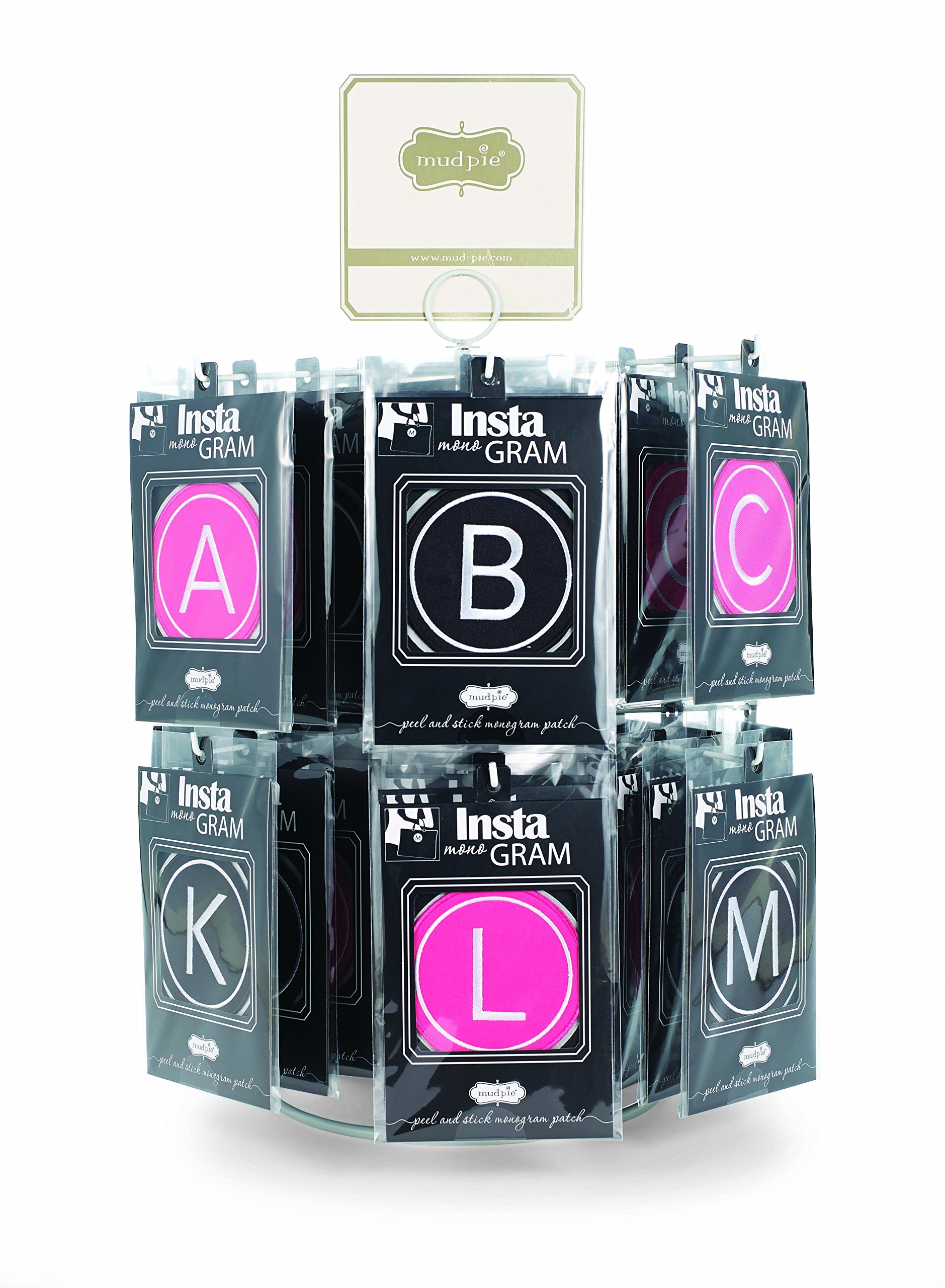 Black Letter K Mud Pie Instamonogram Adhesive Applique - Peel & Stick Initial Patch for DIY Crafts, Home Decor & Personalized Gifts | Perfect for Scrapbooking, Clothing Customization & Wall Decals
