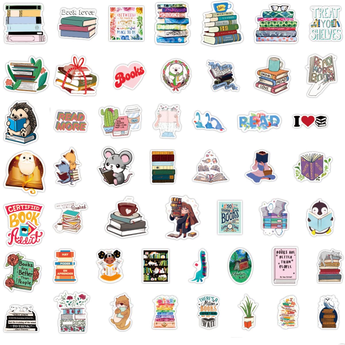 100PCS Motivational Reading Stickers - Waterproof Vinyl Stickers for Journaling, Planners, Water Bottles, Laptops & Kids | Trendy Decorative Stickers for School, Office & Daily Inspiration