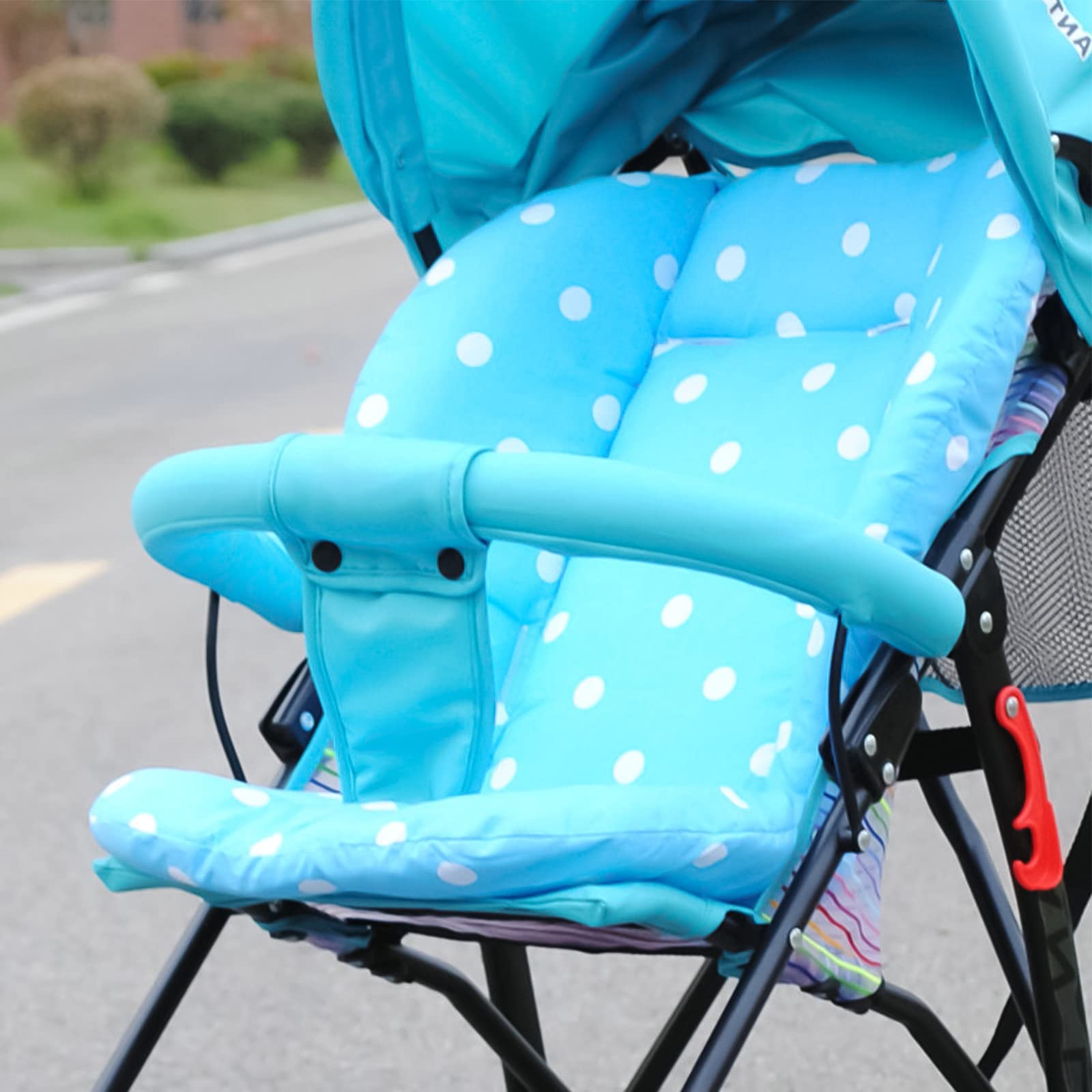 Breathable and Comfortable High Chair Cover & Cushion - Soft Baby High Chair Seat Pad for Feeding - Universal Fit for High Chairs & Strollers - Perfect for Home, Restaurant, and Travel Use (Blue)
