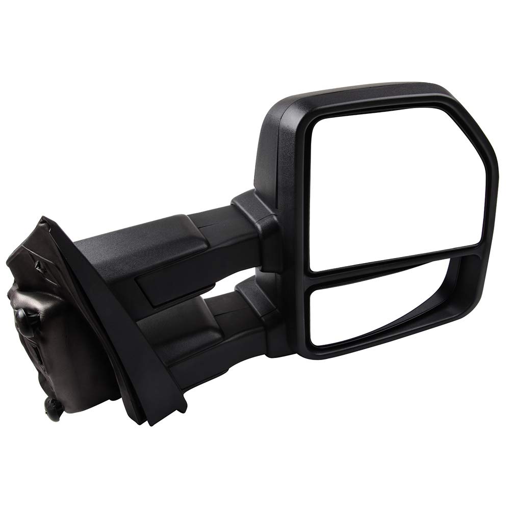 2015-2017 Ford F150 Power Heated Towing Mirrors with Turn Signal & Puddle Light - Black Housing & Conversion Plug (LH/RH Pair) - Perfect for Enhanced Visibility & Safe Towing