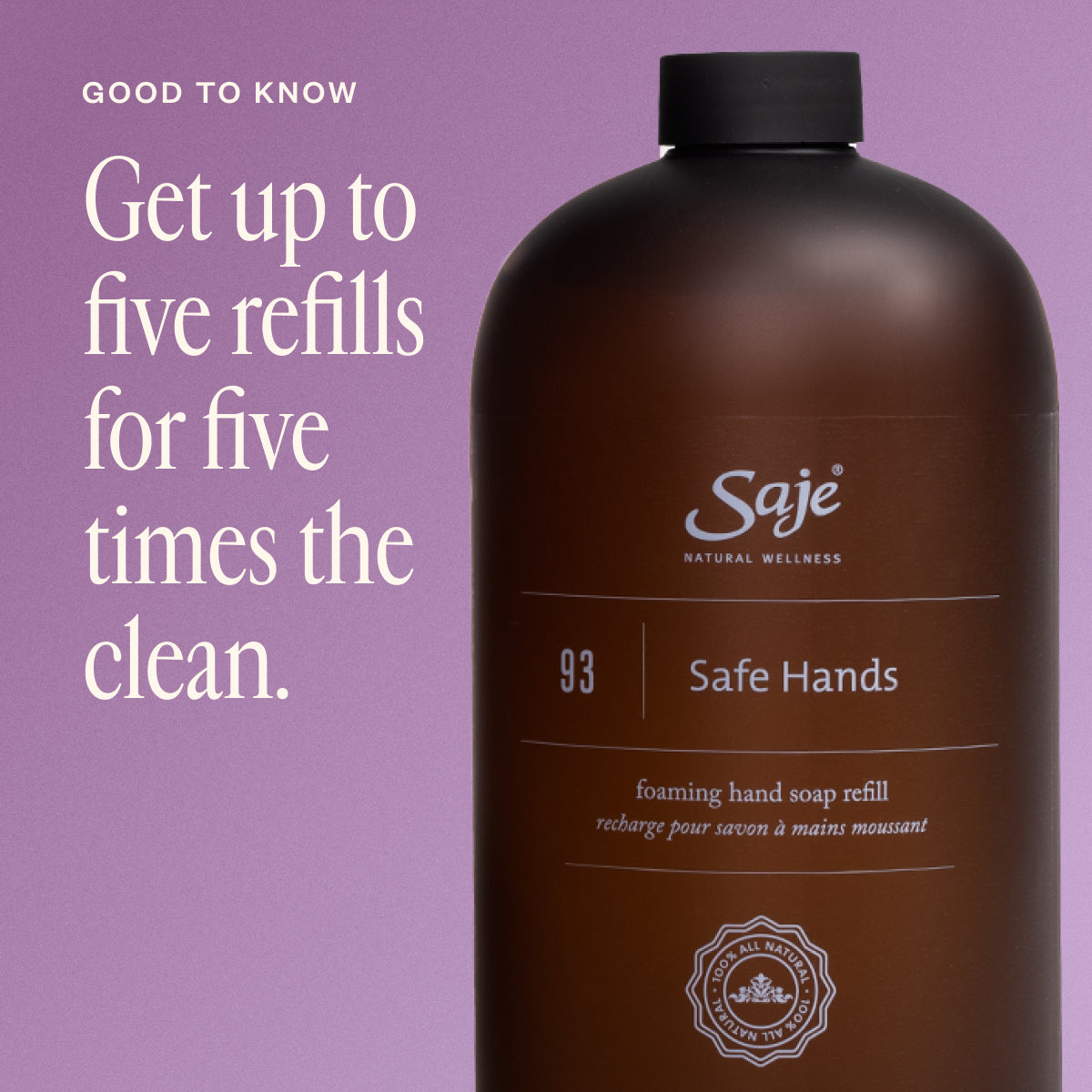Safe Hands Foaming Hand Soap Large Refill - Antibacterial, Moisturizing, 33.8oz - Perfect for Home, Office & Public Spaces
