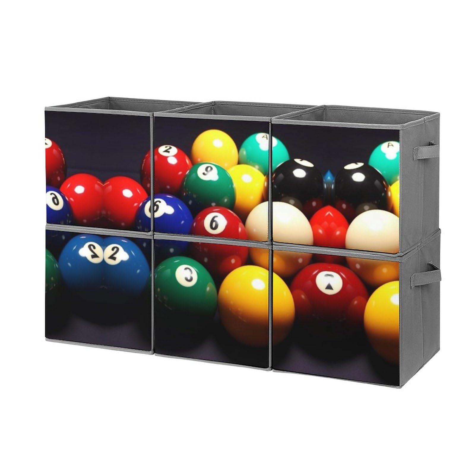 6-Pack Collapsible Storage Bins with Handles - Colorful Fabric Storage Baskets for Closet, Home & Office Organization - Perfect for Clothes, Toys, Books & Household Items