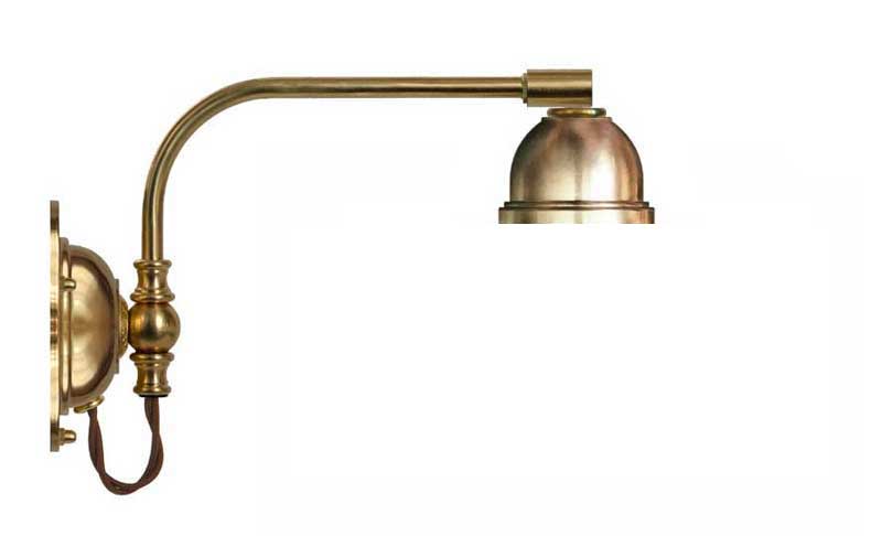 Gripenberg Brass/Brown Cord Wall Light Fixture - Vintage Industrial Ceiling Lamp for Living Room, Bedroom, or Office Decor