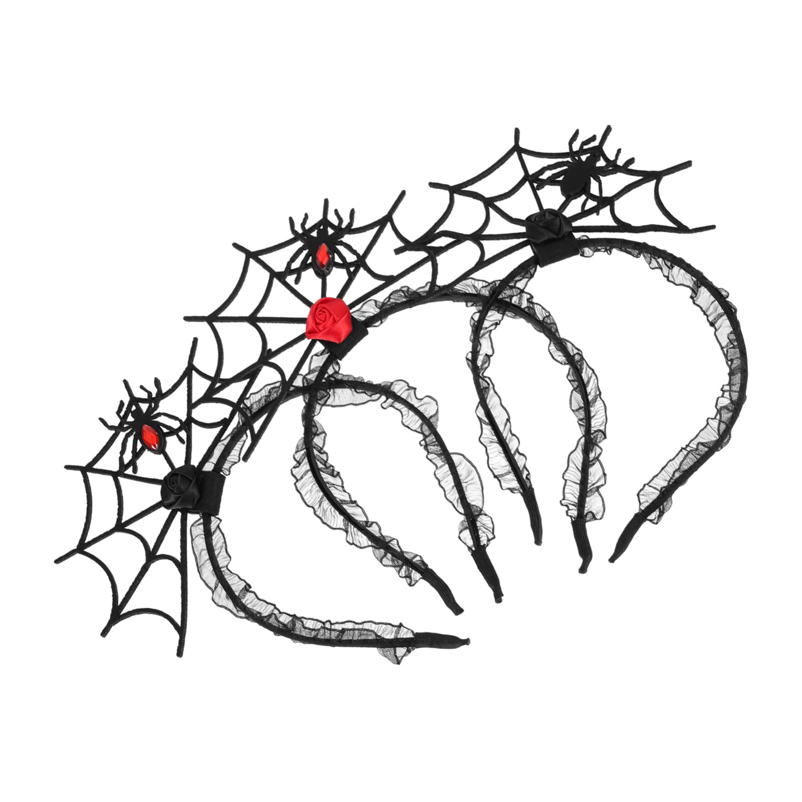 Minkissy 3PCS Halloween Spider Web Headbands - Gothic Cosplay Masquerade Hair Accessories for Halloween Party, Christmas Carnival & Festival Costume | Perfect for Spooky Themed Events, Cosplay & Costume Parties