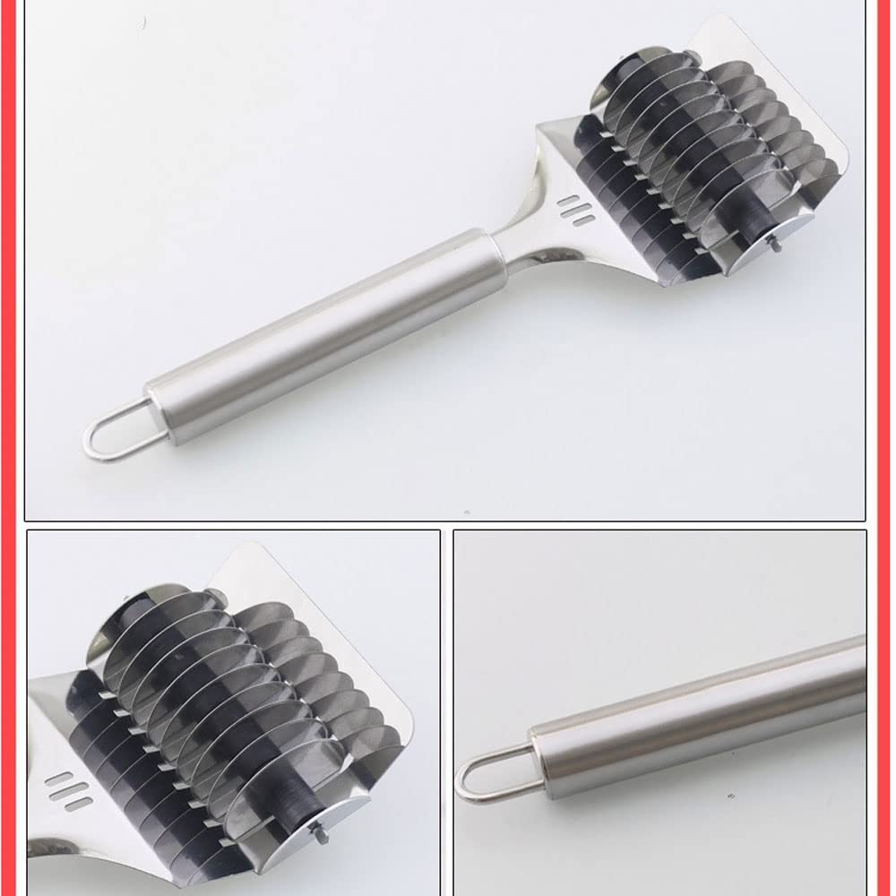 Stainless Steel Noodle Cutter Roller - Pasta Dough Press & Spaghetti Maker | Handheld Kitchen Tool for Fresh Homemade Noodles | Perfect for Italian Cooking, Asian Cuisine & Baking
