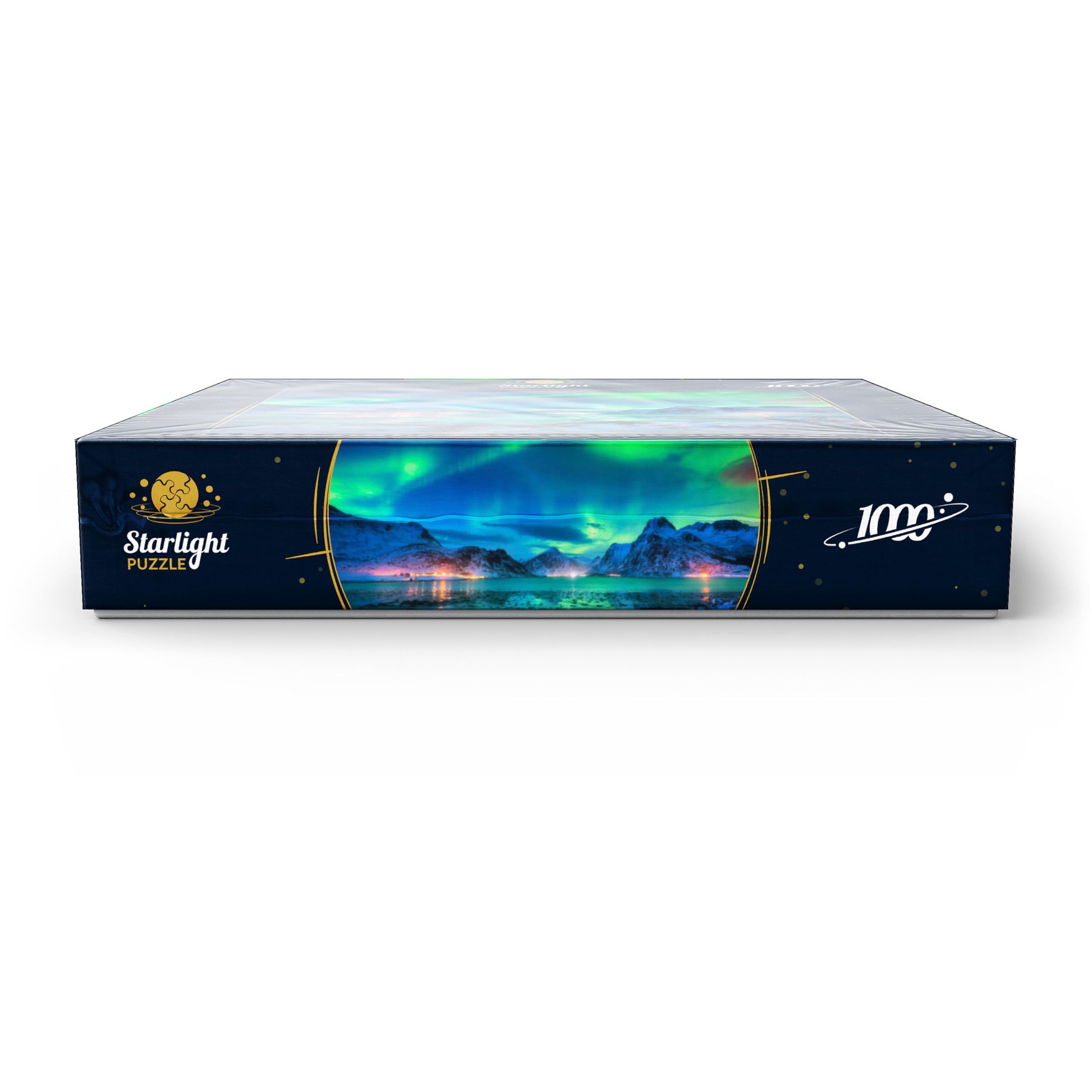 Aurora Borealis Over Sea Coast 1000-Piece Jigsaw Puzzle - Northern Lights Night Scene of Lofoten Islands Norway - Premium Adult Puzzle for Relaxation & Home Decor