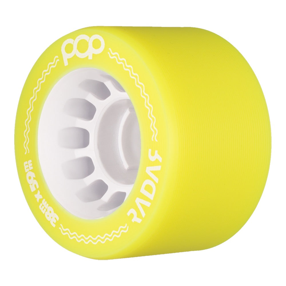Radar Pop 59mm Quad Wheels - 4 Pack Set for Skateboards, Longboards & Roller Skates - High-Performance Wheels for Smooth Riding & Tricks