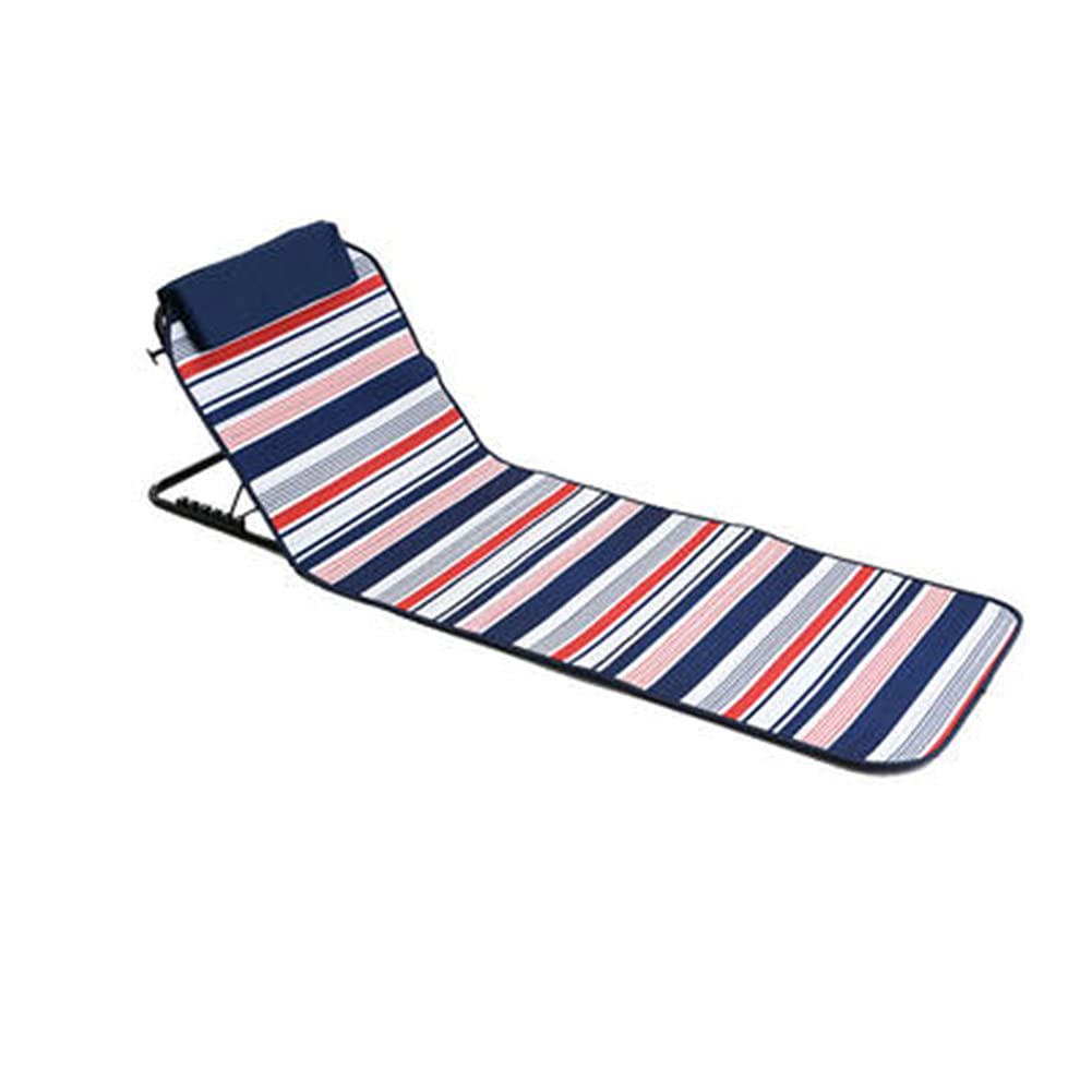 Foldable Lightweight Beach Chair with Adjustable Backrest & Headrest - Portable Sun Lounger for Camping, Picnic, Patio, Garden - Includes Storage Bag & Waterproof Design - Perfect for Outdoor Relaxation