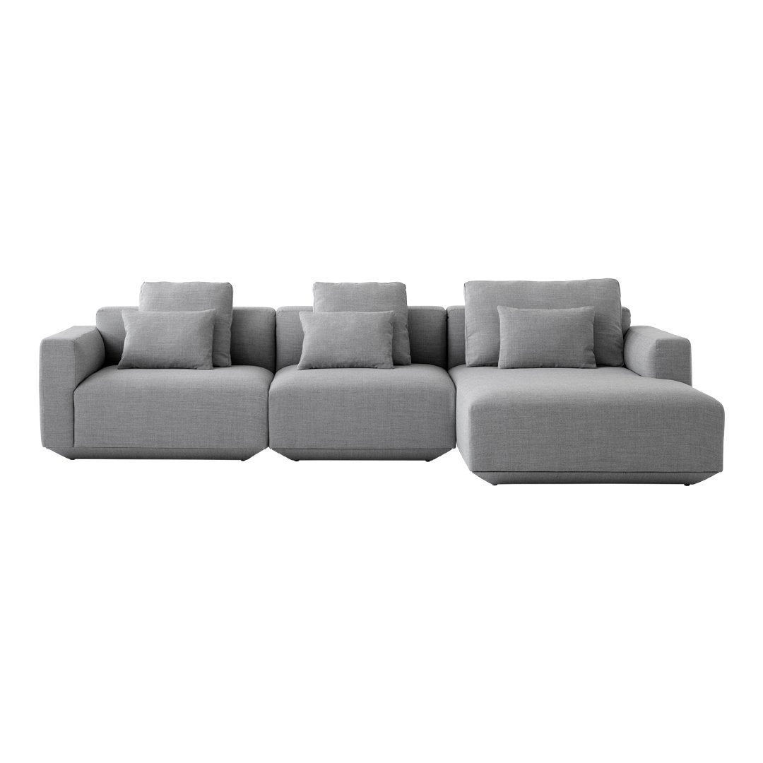 Develius Models E & F 3-Seater Sofa with Chaise Lounge - Modern Living Room Furniture for Small Spaces, Apartments & Home Theater Seating