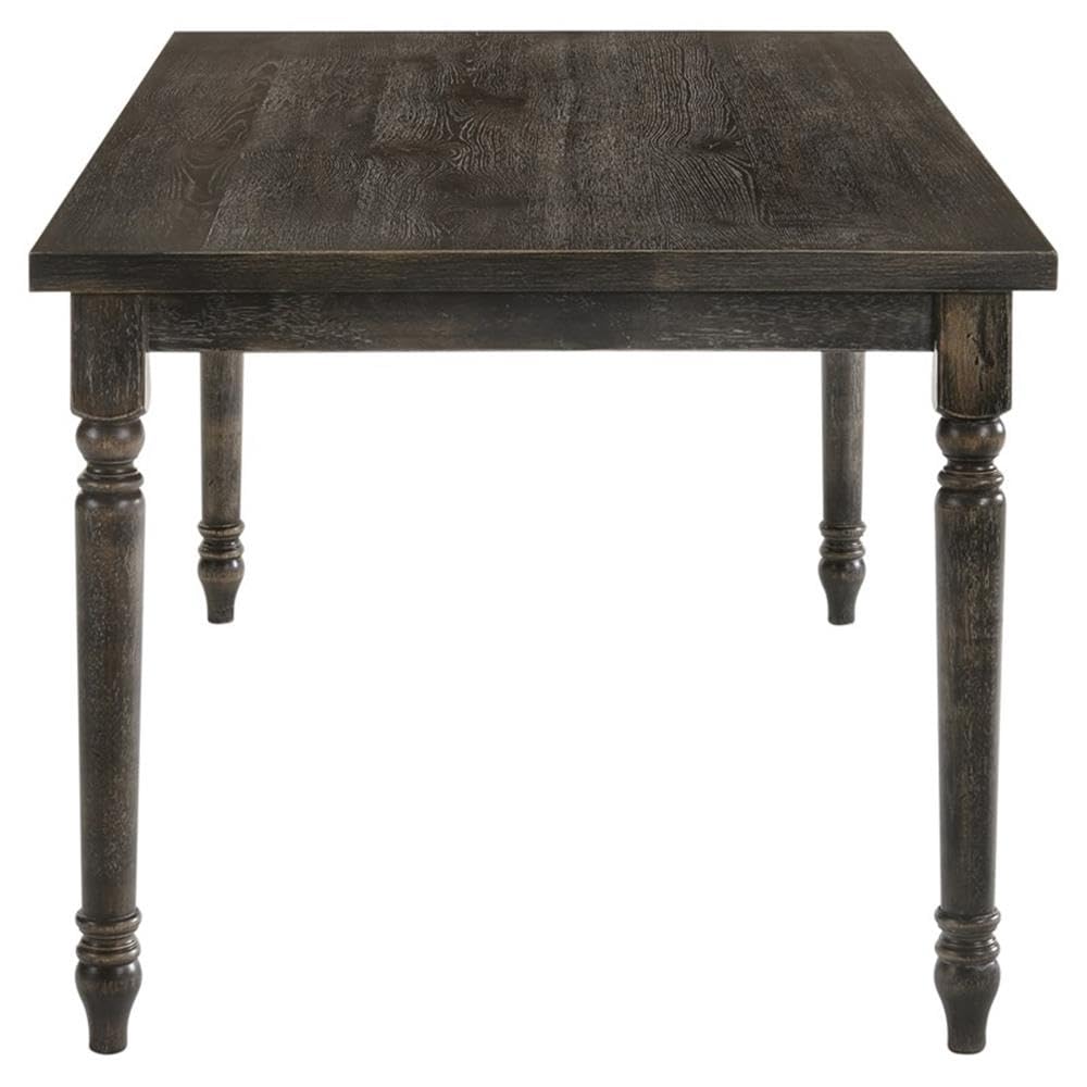 Acme Claudia II Rectangular Wood Dining Table with Turned Legs in Weathered Gray - Perfect for Farmhouse, Rustic & Modern Dining Rooms
