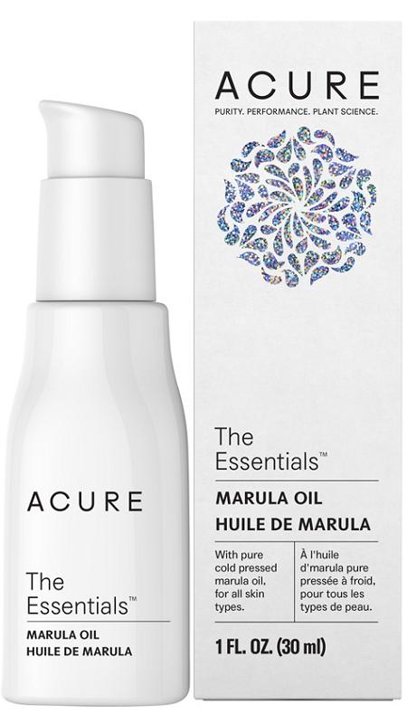 Acure The Essentials Marula Oil - 100% Pure Cold Pressed for Hair & Skin - Hydrating & Anti-Aging Face Serum, Hair Treatment & Body Moisturizer - Perfect for Dry Skin Care & Natural Beauty Routine