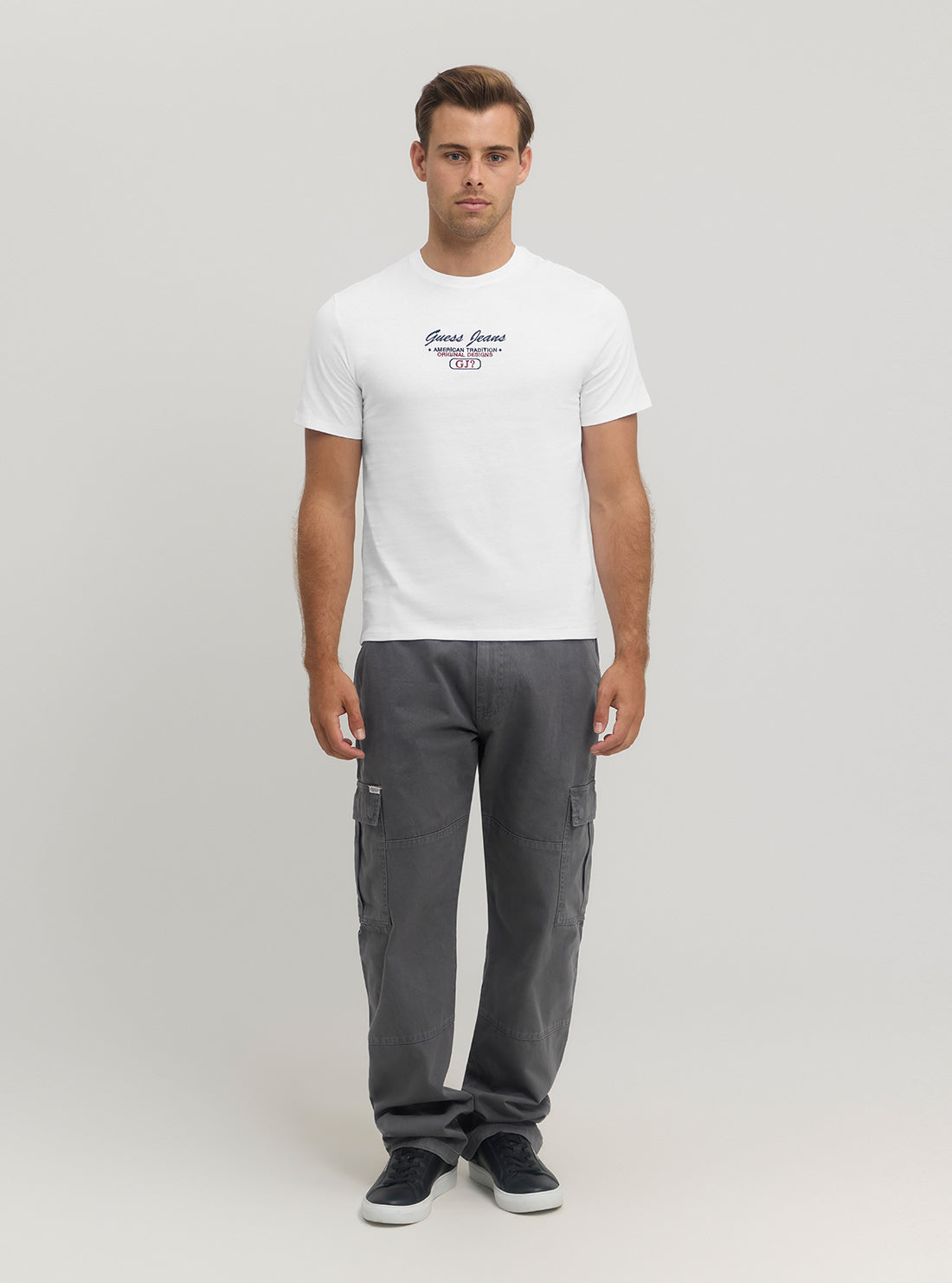 Guess Women's White Slim Fit Script Logo T-Shirt - Casual Cotton Tee for Everyday Wear & Street Style Outfits