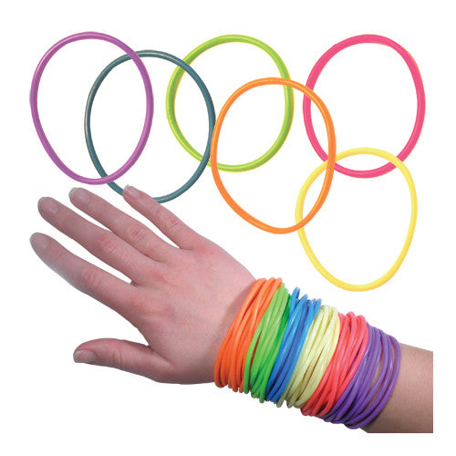 100-Piece Bulk Jelly Bracelets for Kids & Teens - Colorful Stretchy Rubber Bands for Parties, Gifts & Fashion Accessories