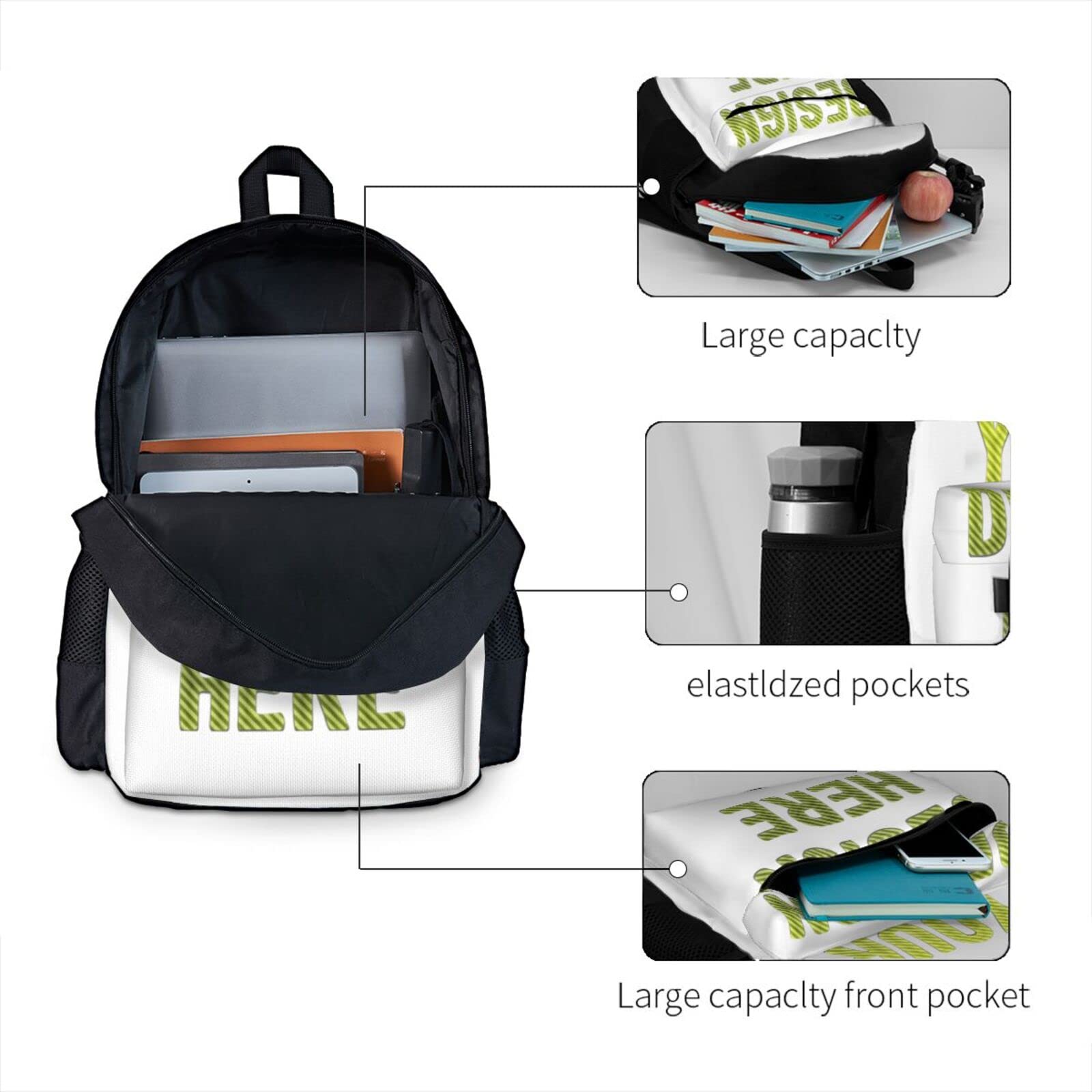 Custom Laptop Backpack for Men & Women - Personalized Text & Picture Travel Backpack - Perfect for Work, School & Business Trips