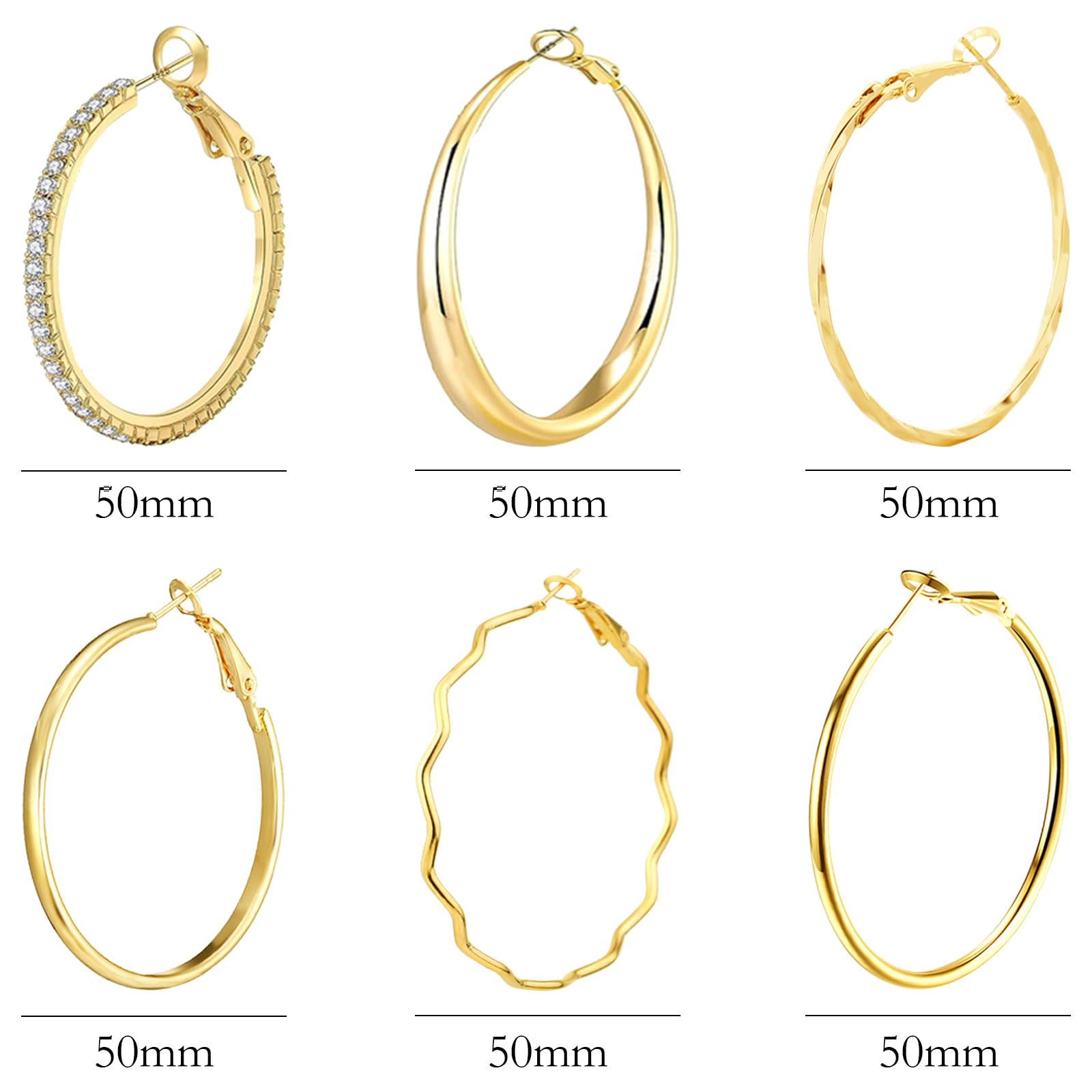 NEWITIN 6 Pairs Turquoise Hoop Earrings for Women - Hypoallergenic Bohemian Oval Statement Ethnic Western Jewelry - Perfect for Boho Fashion, Western Outfits & Special Occasions