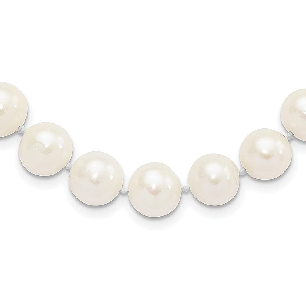 925 Sterling Silver 11mm White Freshwater Pearl Necklace for Women - Elegant Pendant Jewelry Gift for Her - Perfect for Weddings, Anniversaries & Special Occasions