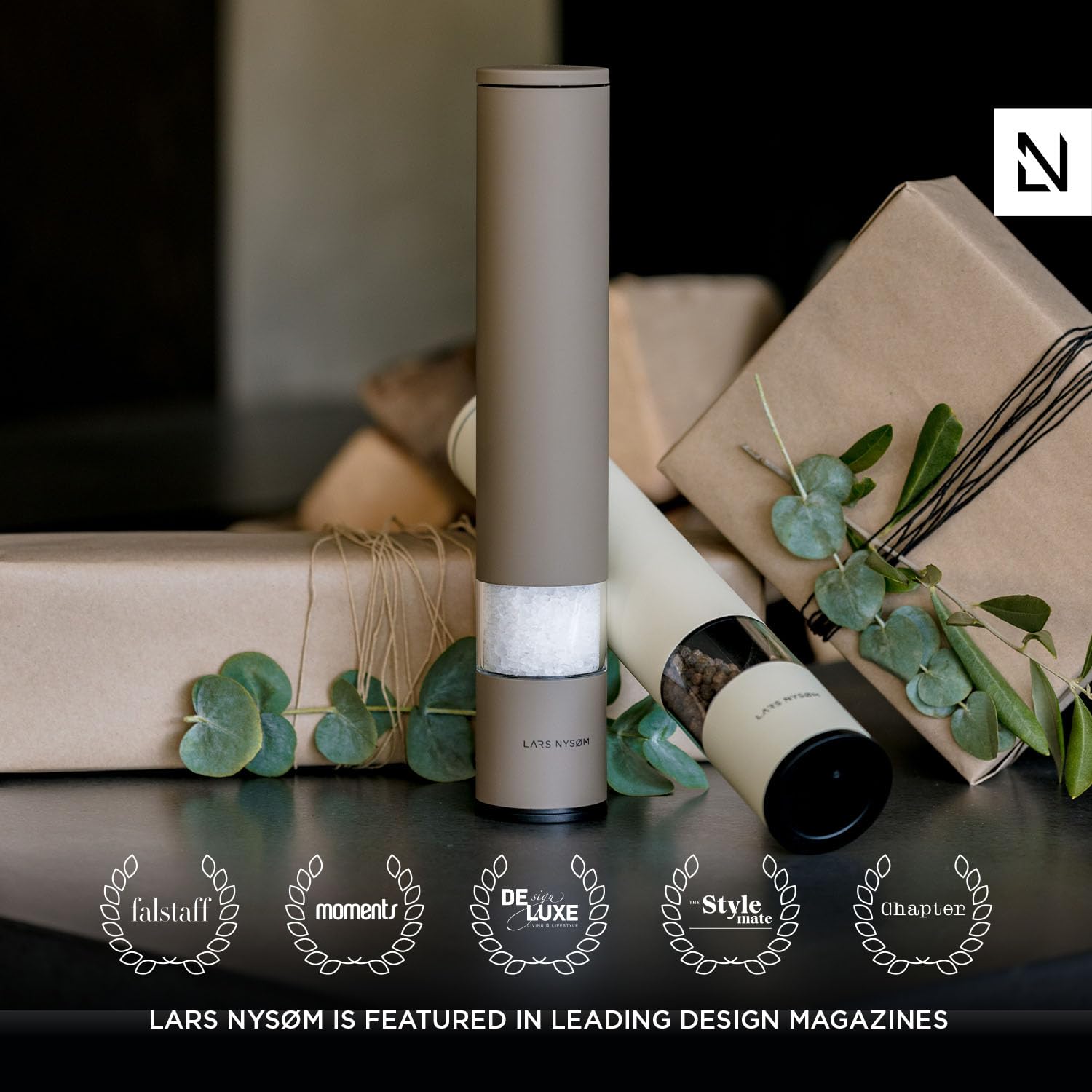 Premium Adjustable Ceramic Salt and Pepper Grinder Set - Manual Spice Mill with Coarse to Fine Grind - Stylish Almond Beige Design for Kitchen, Dining Table & Outdoor Picnics