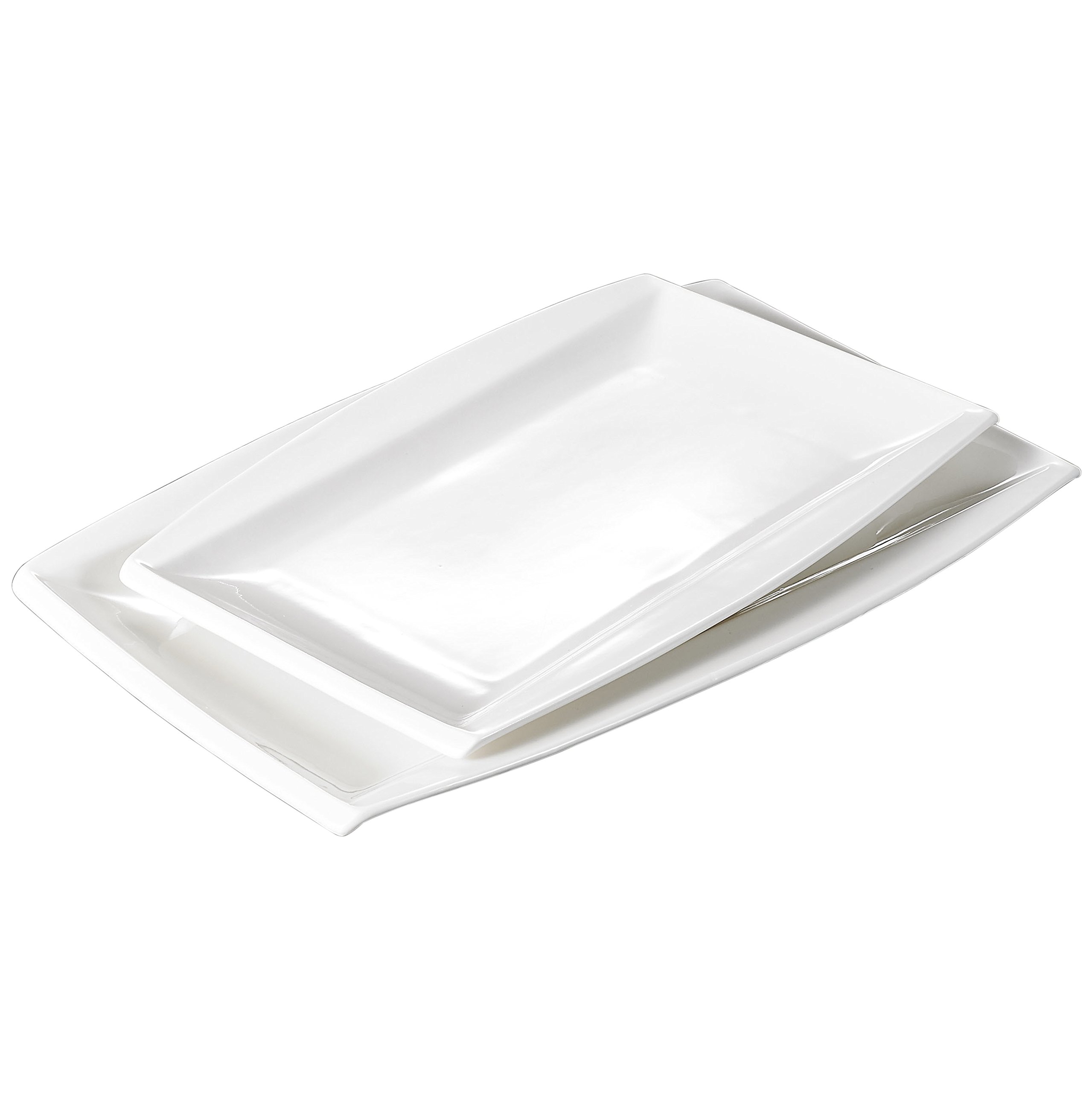 MALACASA Ivory White Porcelain Serving Platters Set - 11