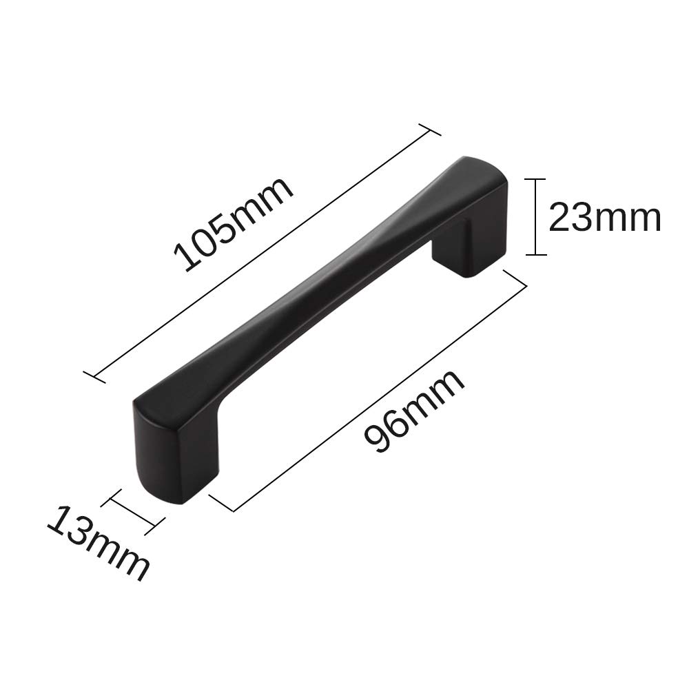 2 Pack Black Long Cabinet Handles - 105mm Contemporary Pulls for Drawers & Cabinets - Modern Hardware Knobs for Kitchen, Bathroom & Furniture (L 105mm)