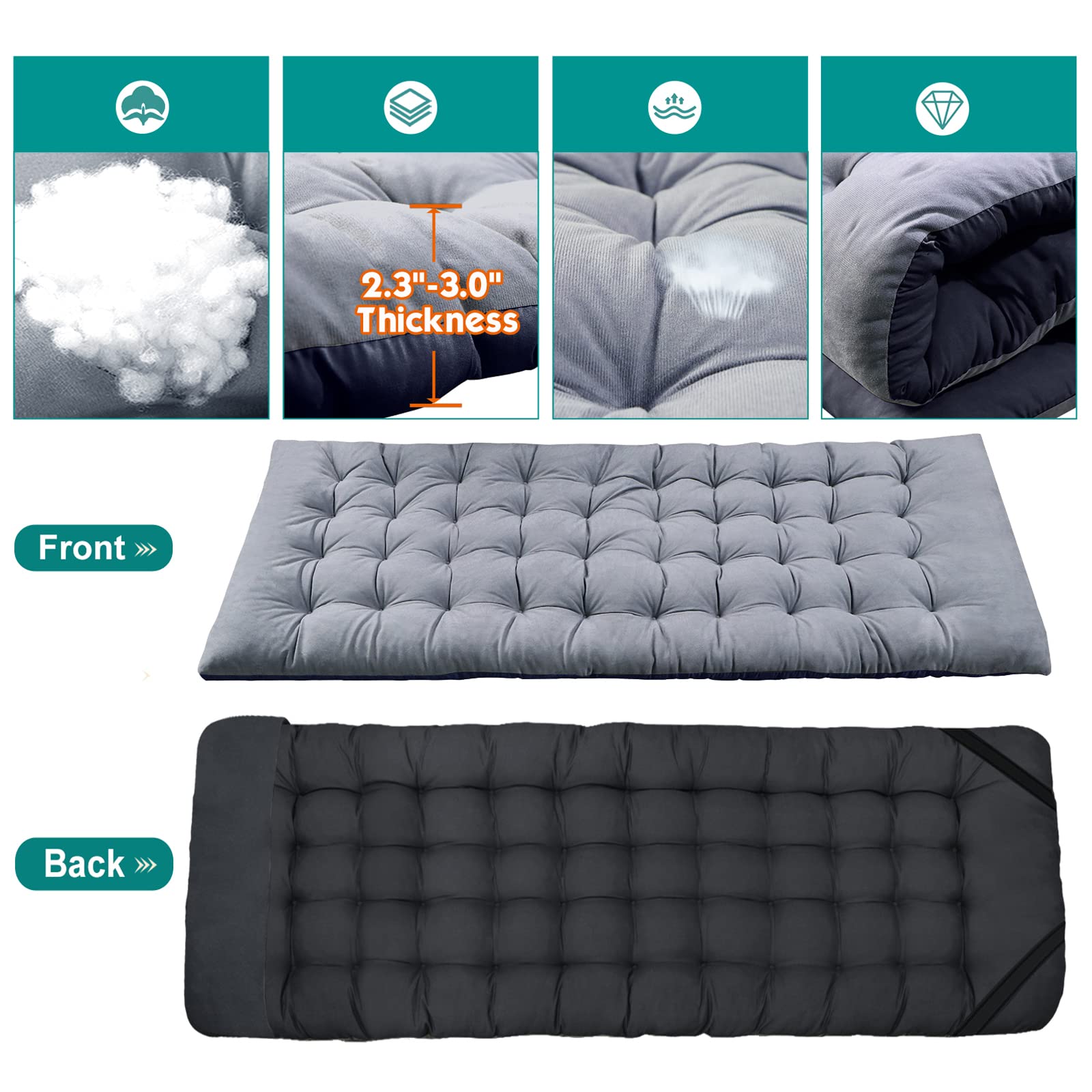 H&ZT Oversized Camping Cot with Mattress - Portable Foldable Guest Bed for Adults - Perfect for Camping, Home Use & Emergency Sleeping Solutions