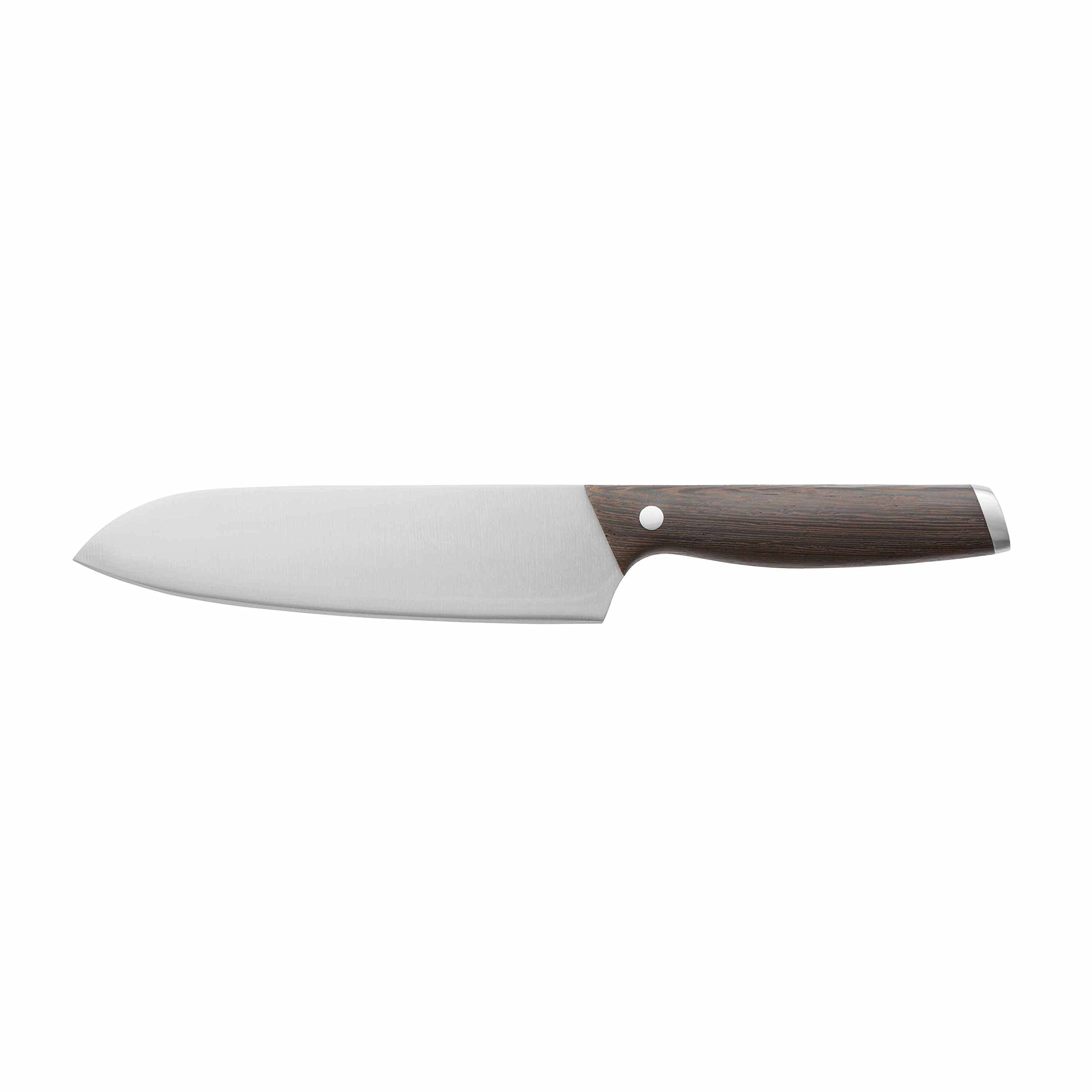 Premium BergHOFF Santoku Knife - 7 Inch Japanese Stainless Steel Chef Knife with Ergonomic Handle - Perfect for Slicing, Dicing & Mincing Vegetables, Meat & Fish
