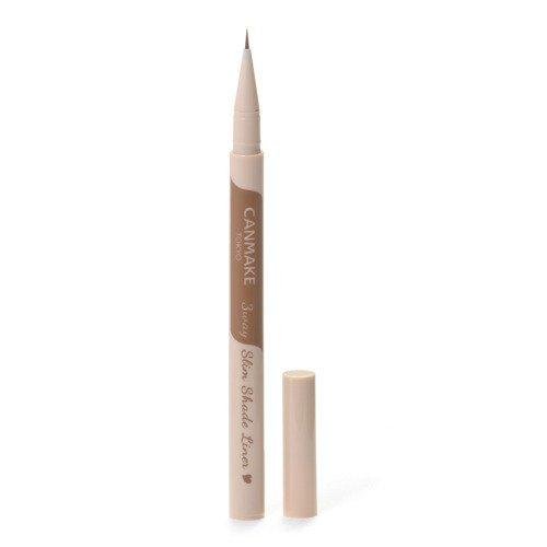 Canmake 3-Way Slim Shade Liner Eyebrow Pencil 02 Ash Brown 0.72ml - Waterproof Eyebrow Pencil for Natural Brows, Perfect for Everyday Makeup & On-The-Go Touch Ups