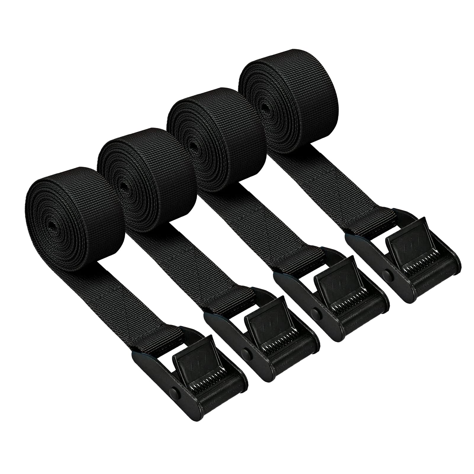 Premium Heavy Duty Ratchet Tie Down Straps 4-Pack - Adjustable Lashing Straps with Cam Buckle for Cargo, Luggage & Truck Securing - Ideal for Moving, Transport & Outdoor Adventures