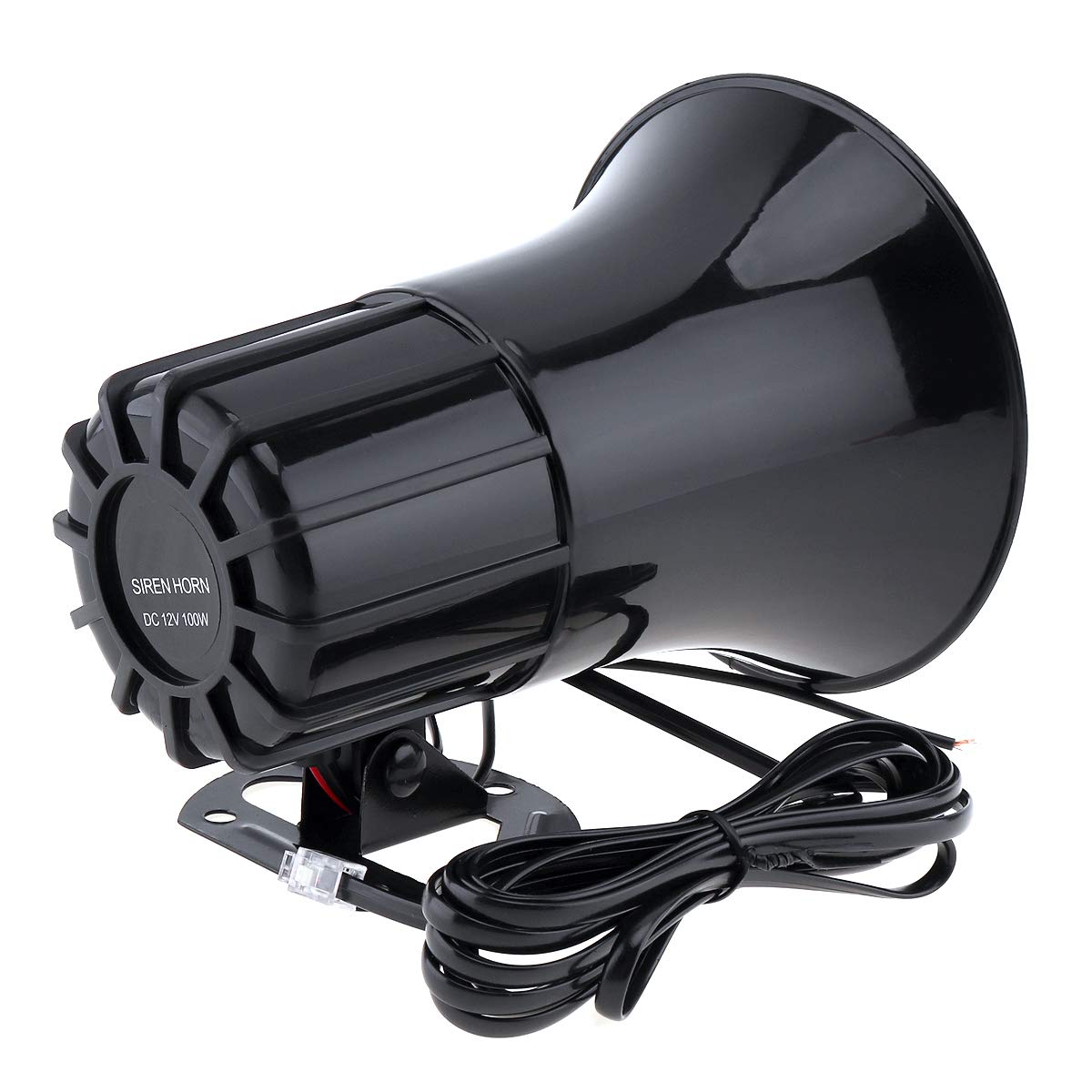 12V 100W Loud 105dB Wired Alarm Siren Horn with MIC - 7 Sound Modes for Cars, Trucks & Emergency Vehicles | Perfect for Security Alerts, Safety Warnings & Emergency Situations