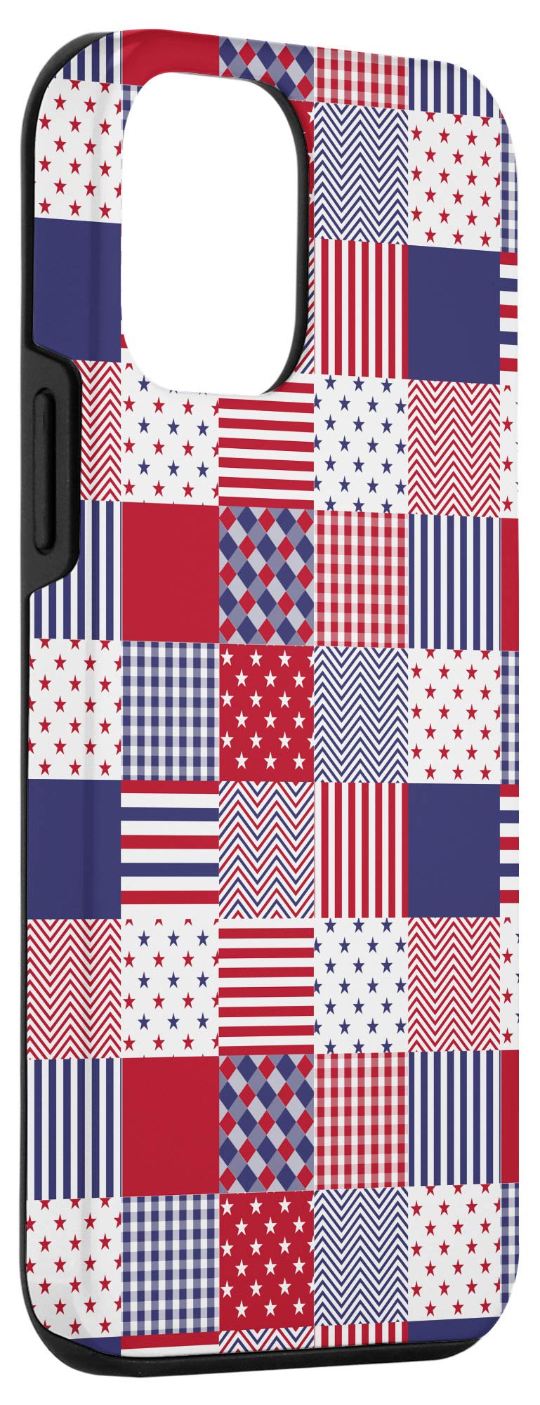 iPhone 12 Mini Case - Patriotic USA Flag Design with Red, White & Blue Patchwork | Slim Protective Cover for Everyday Use, Travel & Outdoor Activities