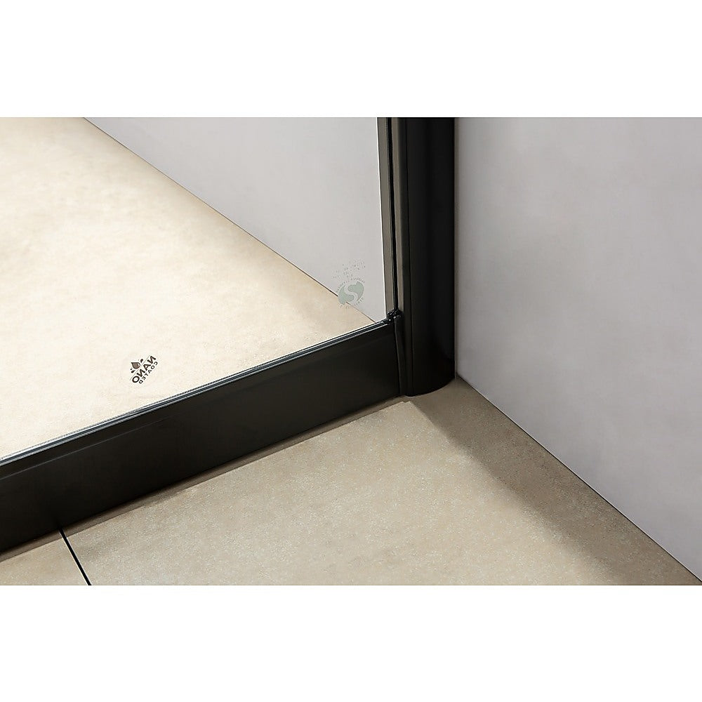 1400mm - 1600mm Black Sliding Door Safety Glass Shower Screen by Della Francesca | Modern Bathroom Enclosure for Walk-in Showers & Spa Bathrooms
