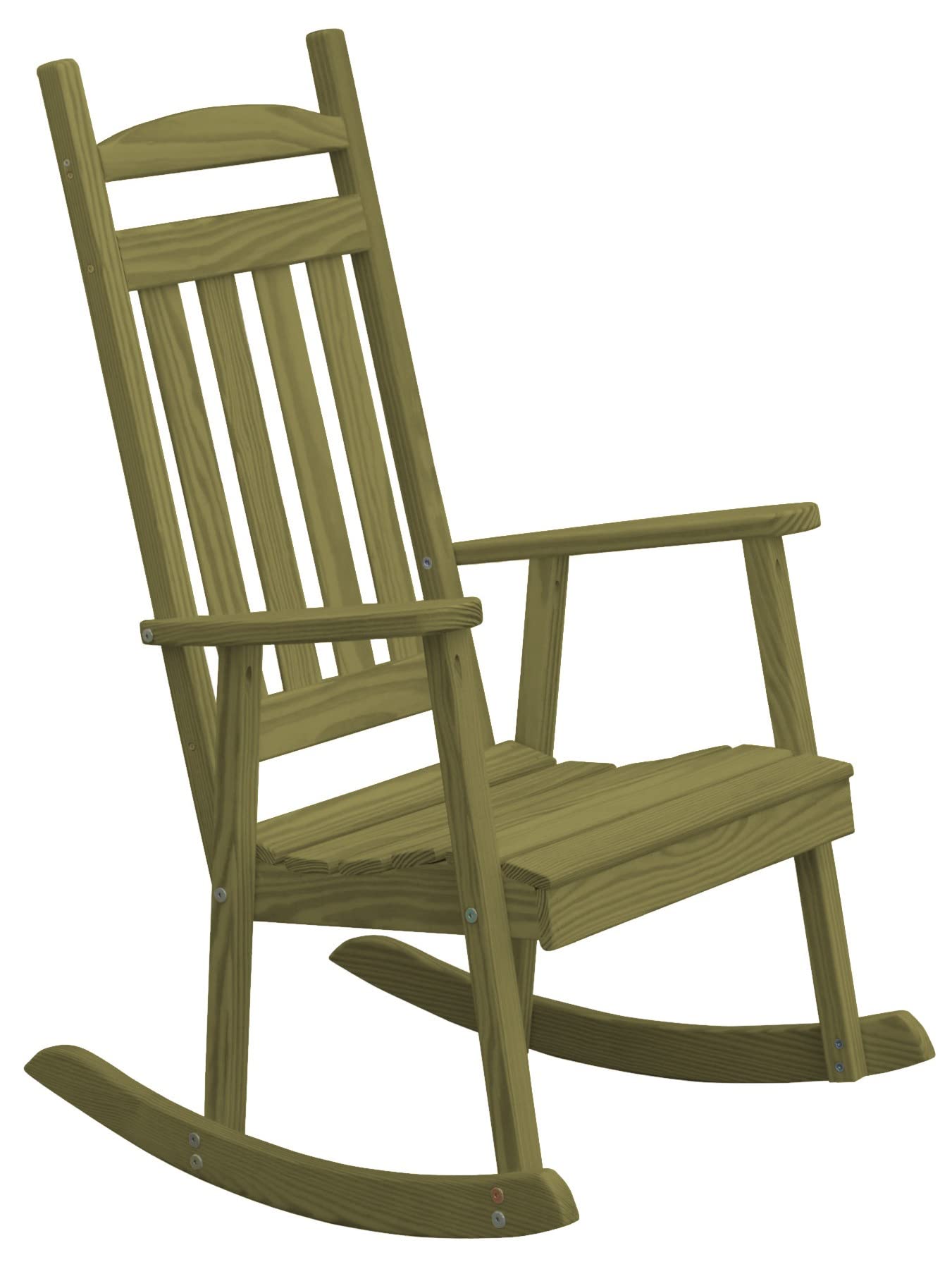 Furniture Barn USA Pine Classic Porch Rocker with Linden Leaf Stain - Comfortable Outdoor Rocking Chair for Patio, Garden & Porch Relaxation