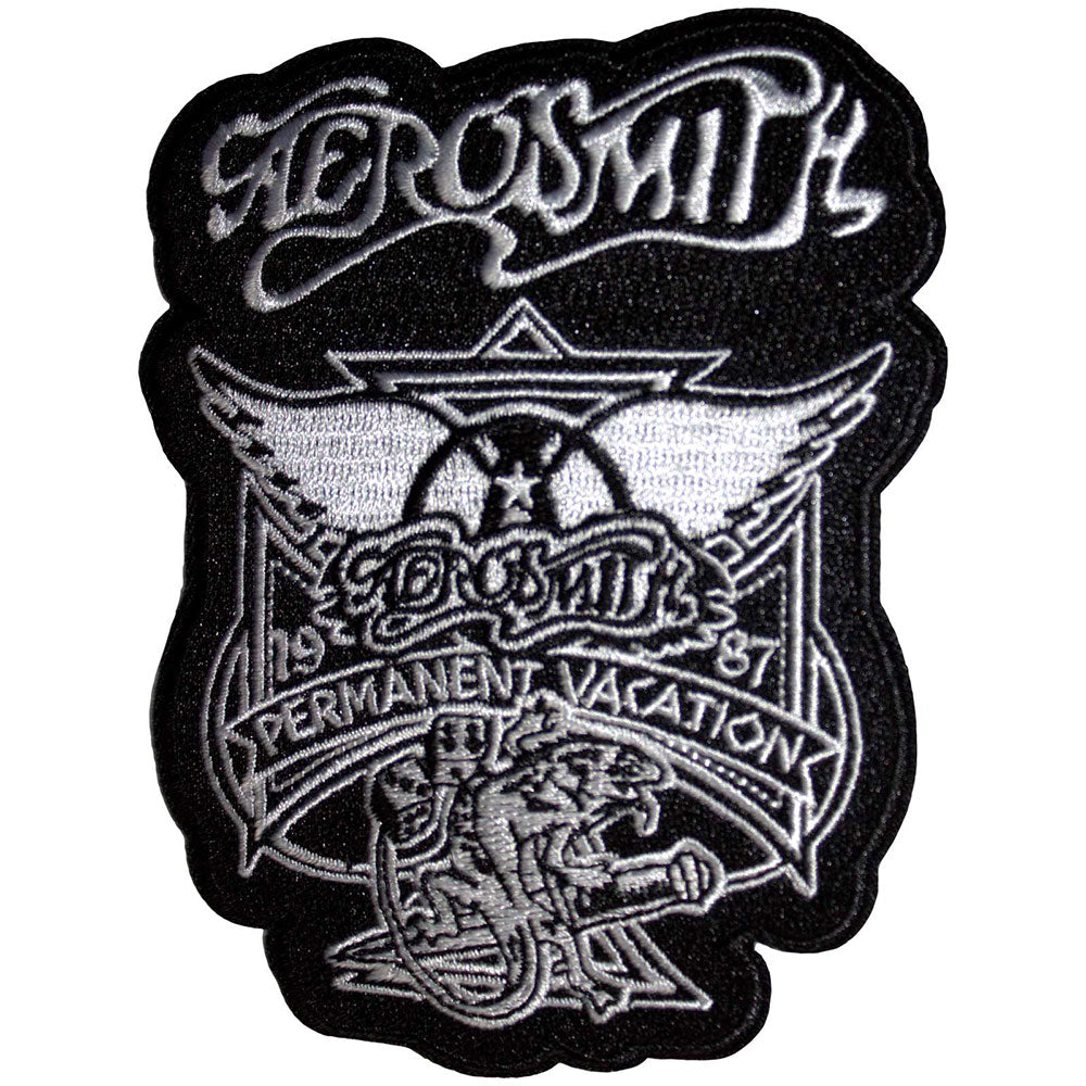 Aerosmith Iron-On Patches - Permanent Vacation Album Design for Denim Jackets, Jeans & Backpacks | Rock Band Merchandise for Fans & Collectors