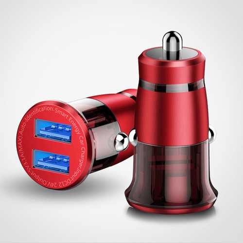 Fast 3.1A Dual USB Car Charger with LED Light - Zinc Alloy Smartphone & Tablet Charger for iPhone, Samsung, iPad - Perfect for Road Trips & Daily Commuting