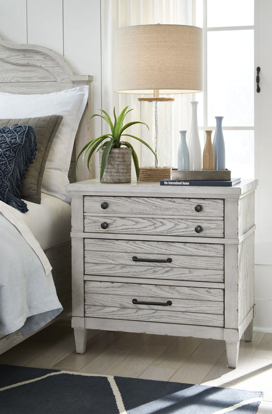 Belhaven Nightstand Pearl Silver - Modern Bedside Table with Drawer for Bedroom, Living Room, or Guest Room - Perfect for Storage and Stylish Home Decor