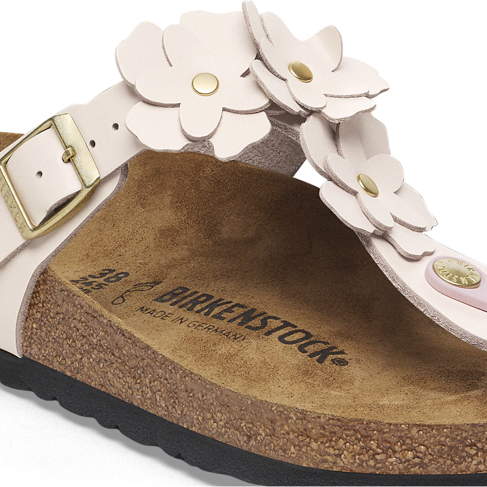Birkenstock Women's Gizeh Flower Leather Sandals - Comfortable & Stylish Summer Footwear for Beach, Pool & Casual Outings