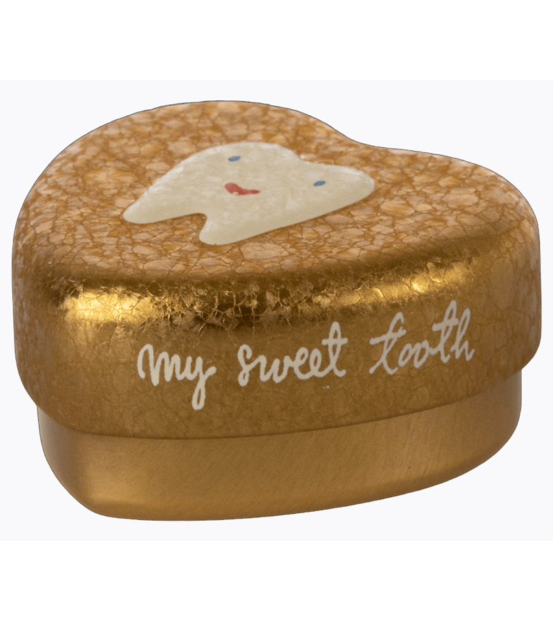 Maileg Big Gold Tooth Fairy Tin Box - Premium Keepsake Storage for Baby Teeth & Small Treasures - Perfect for Tooth Fairy Gifts & Childhood Memorabilia