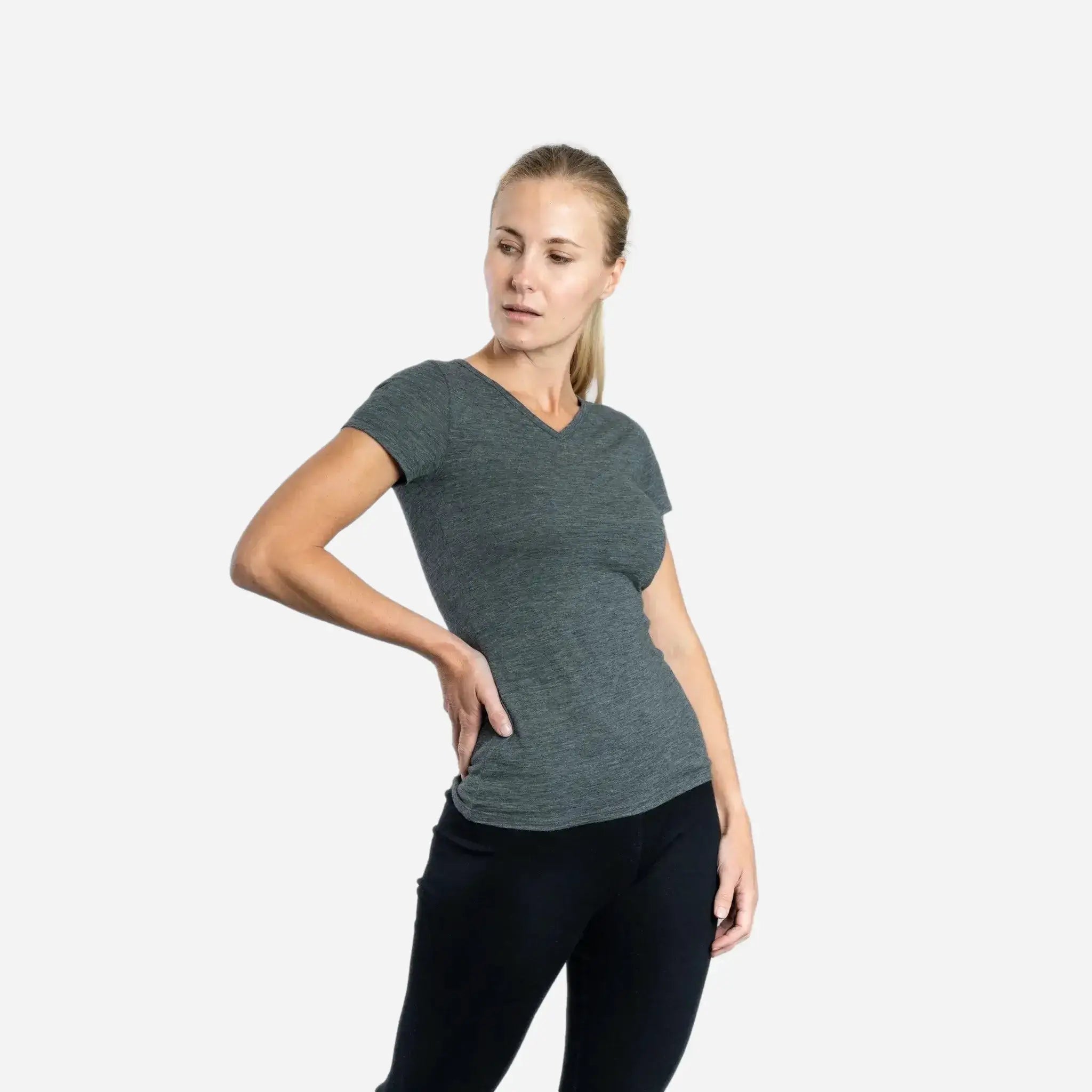 Ultralight 160 Women's Alpaca Wool V-Neck T-Shirt - Soft & Breathable for Travel, Hiking & Everyday Wear