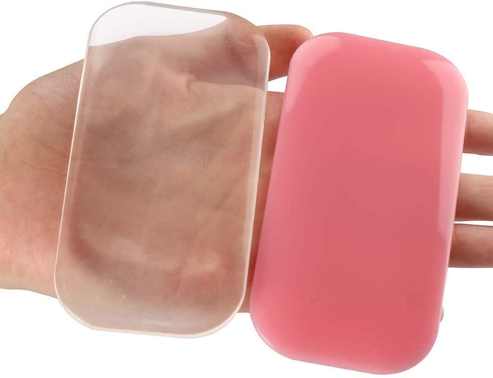 2 Pcs Silicone Eyelash Extension Pads - Pink & Clear False Lash Stand Tray Holder, Forehead Sticker for Professional Lash Extensions | Perfect for Salon, Spa & Home Use
