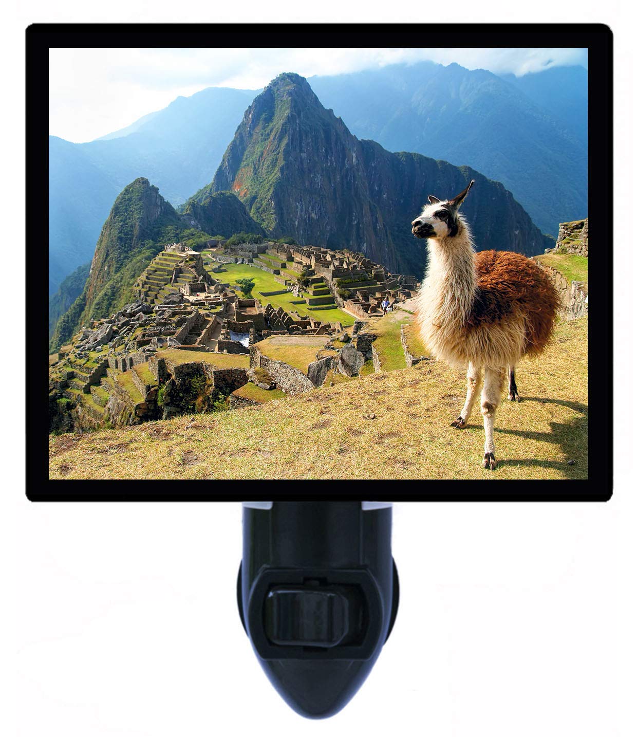 LED Decorative Photo Night Light - Llama & Machu Picchu Landscape - Peru Incas Theme - Perfect for Bedroom, Nursery & Travel Lovers