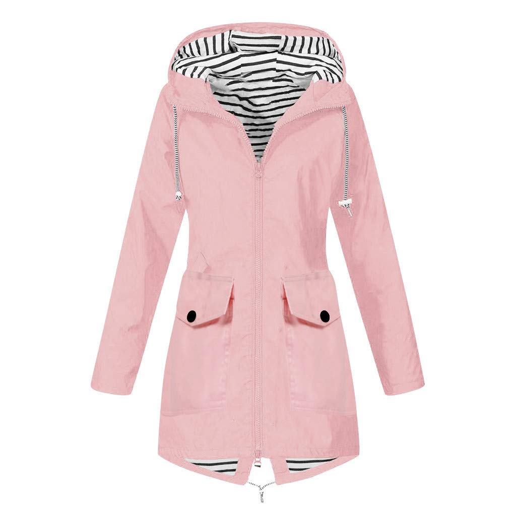 Women's Waterproof Rain Jacket with Hood - Windproof & Breathable Outdoor Coat for Plus Size - Perfect for Hiking, Camping, and Everyday Use in Rainy Weather