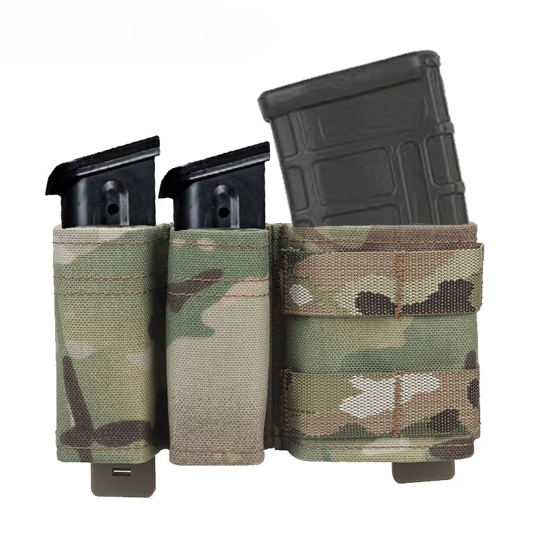 Tactical Double Magazine Pouch for 9mm & 5.56 - Quick Release Nylon Clip Holder - Perfect for Military, Law Enforcement & Range Training