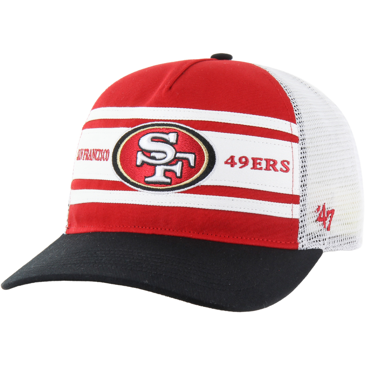 San Francisco 49ers Double Header Super Stripe 47 Hitch RF Adjustable Hat - Official NFL Licensed Snapback for Men & Women - Perfect for Game Day, Sports Events & Casual Wear