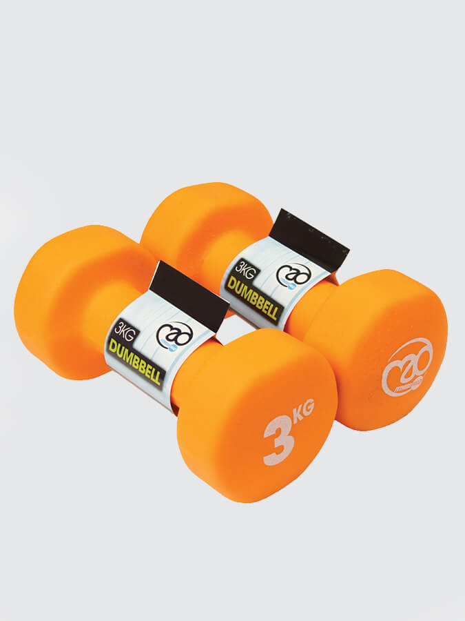 3Kg Neo Dumbbells for Yoga & Home Workout - Orange Dumbbells for Strength Training, Fitness & Gym - Perfect for Yoga, Pilates & Home Exercise