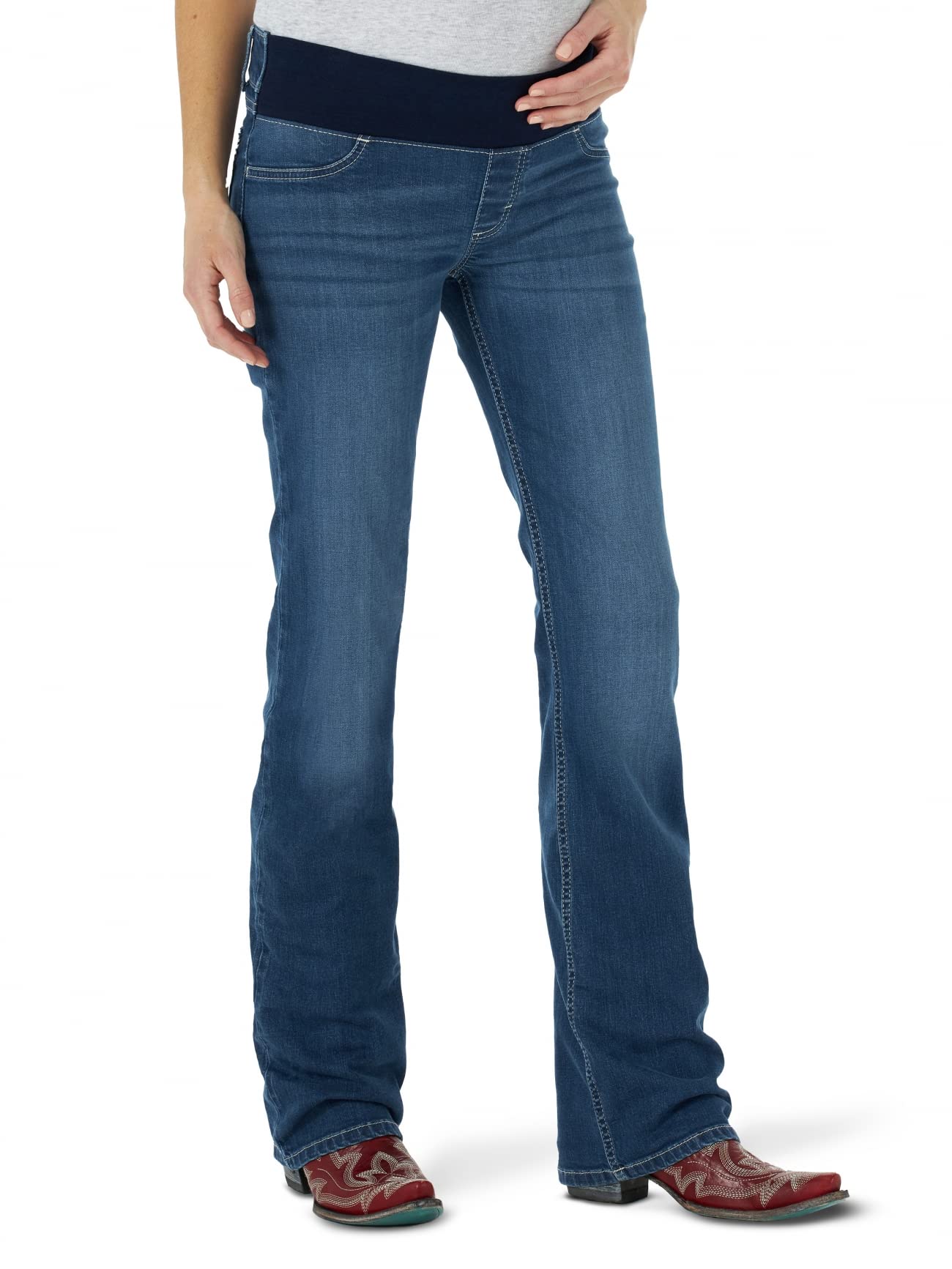 Wrangler Women's Mae Maternity Jeans - Stretch Denim Pants for Pregnancy Comfort | Perfect for Work, Casual Wear & Everyday Use During Pregnancy