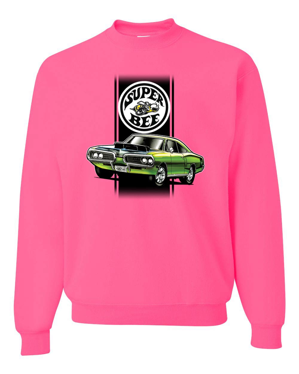 Wild Bobby Dodge Super Bee Classic Vintage Hot Rod Racing Cars & Trucks Graphic Sweatshirt - Unisex Crewneck Pullover for Car Enthusiasts & Retro Fashion Lovers - Perfect for Casual Wear, Car Shows & Racing Events