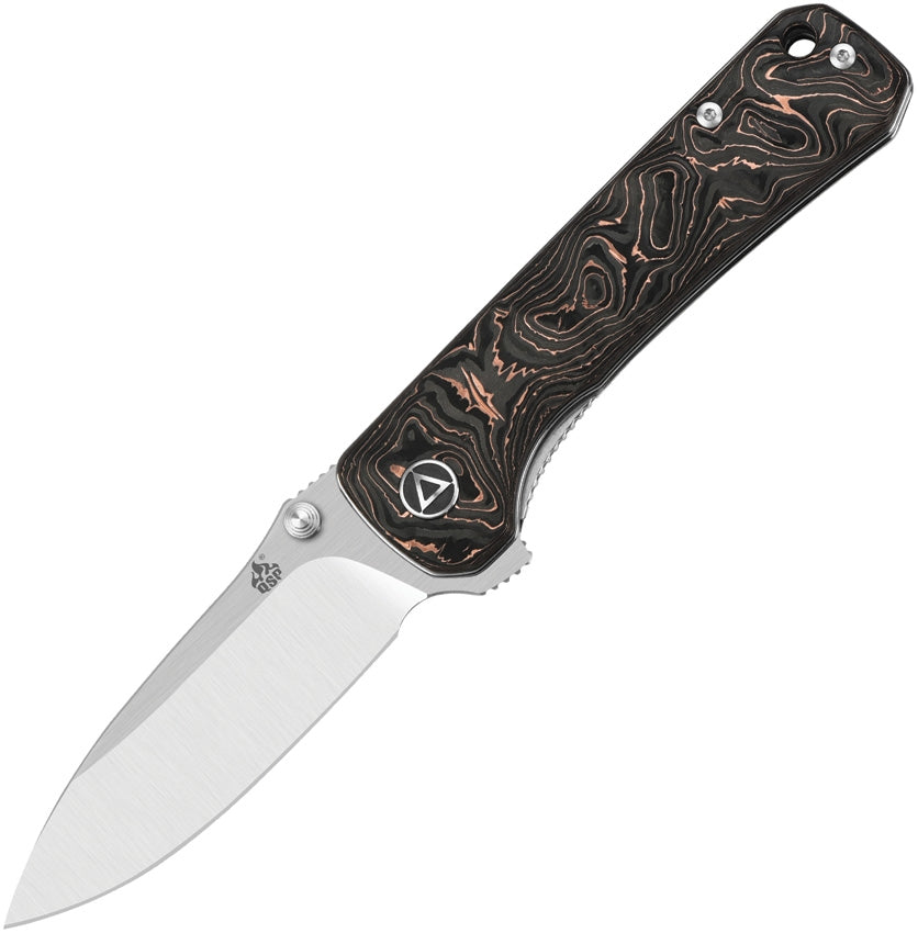 QSP Hawk Copper Foil Shredded Carbon Fiber Knife - EDC Pocket Folding Knife for Outdoor Camping, Hiking & Everyday Carry